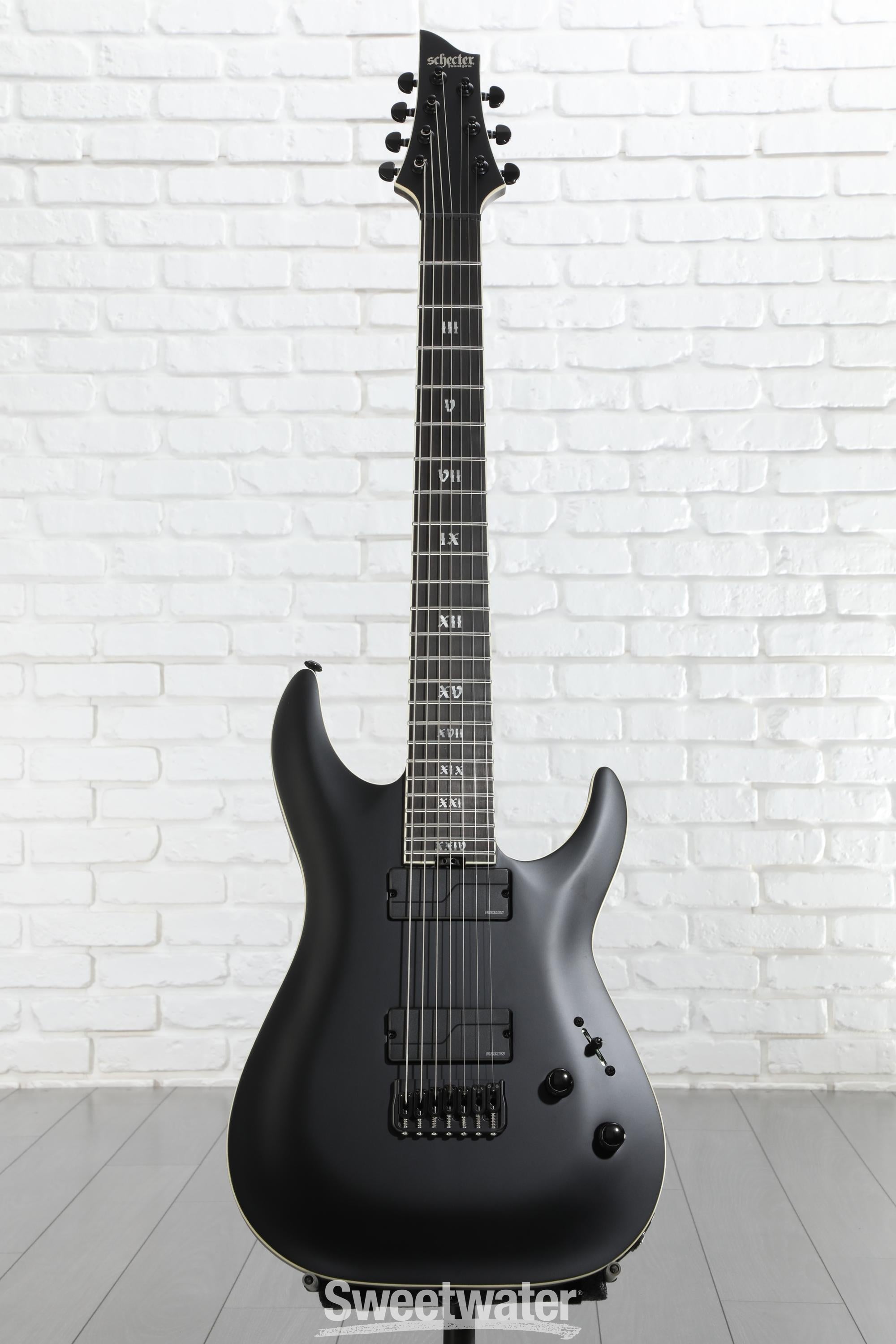 Schecter C-7 SLS Evil Twin Electric Guitar - Satin Black | Sweetwater