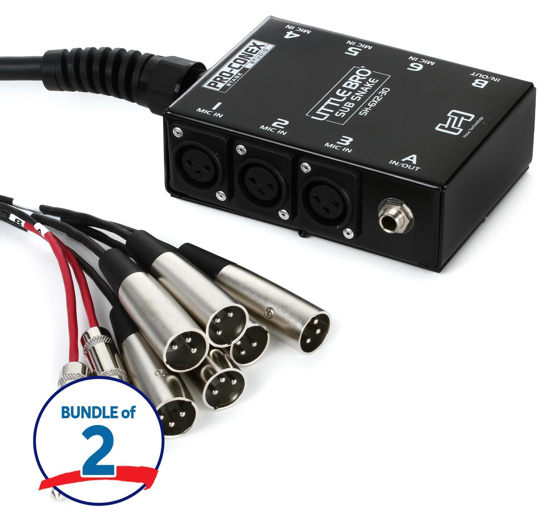 Photo of Hosa Little Bro' 6x2 Sub Snake (2 Pack) - 30 foot