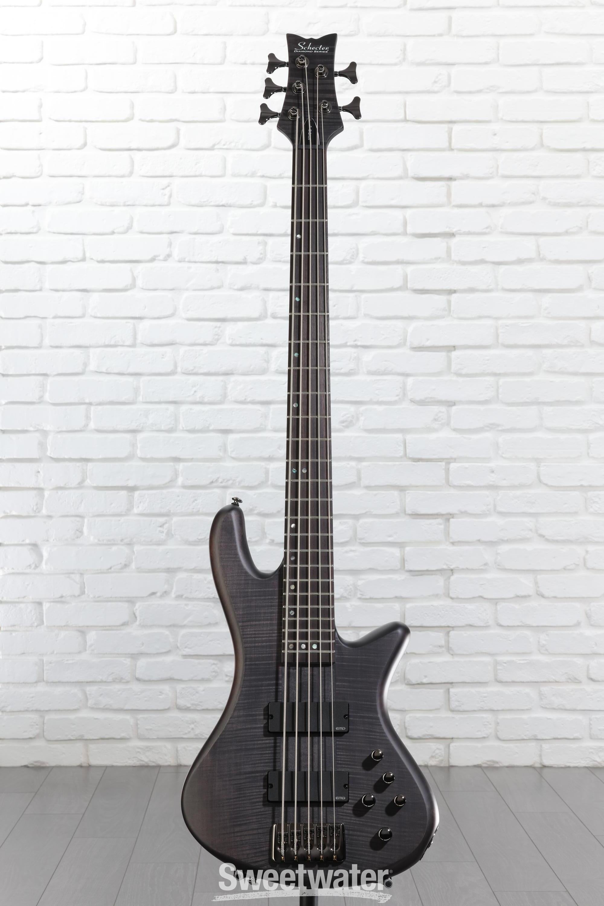Schecter Stiletto Studio 5 Bass Guitar - See-Thru Black