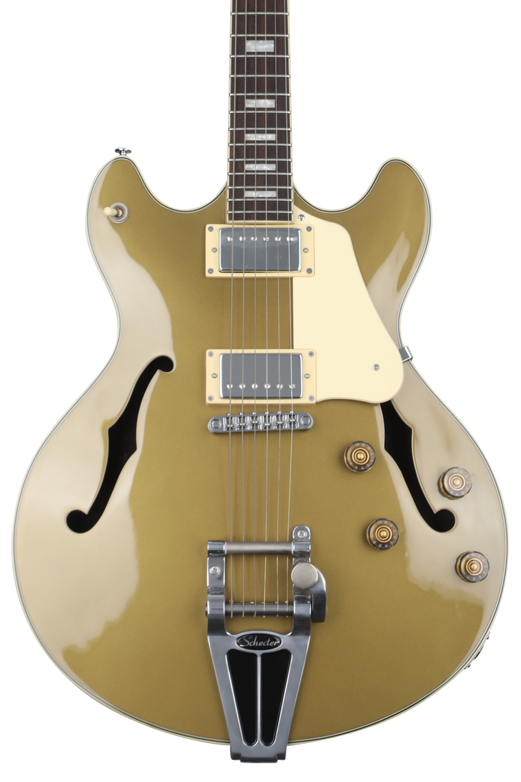 Schecter Corsair Semi-hollowbody Electric Guitar - Gold Top