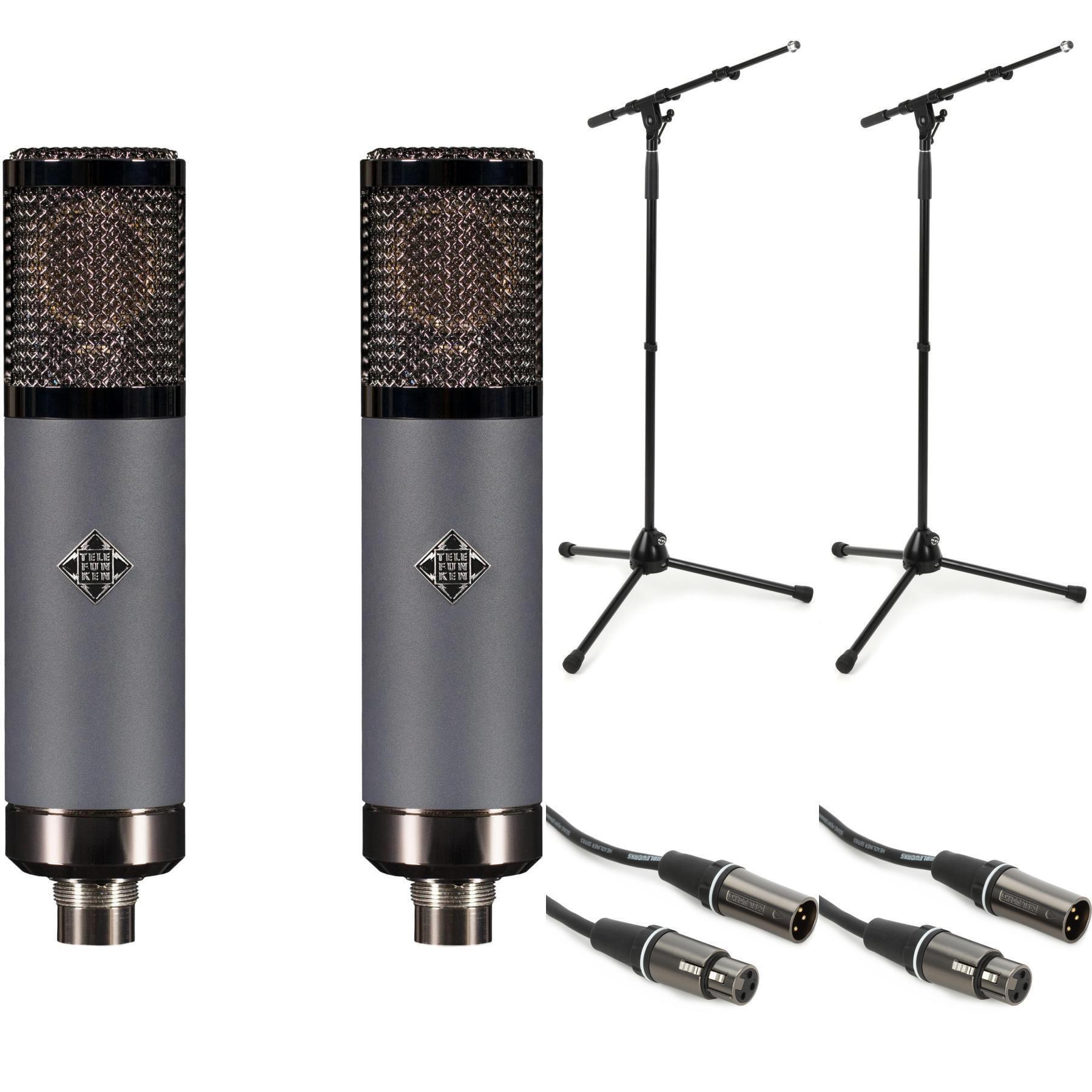 Telefunken TF51 Large-diaphragm Tube Condenser Microphone with Stands -  Matched Pair