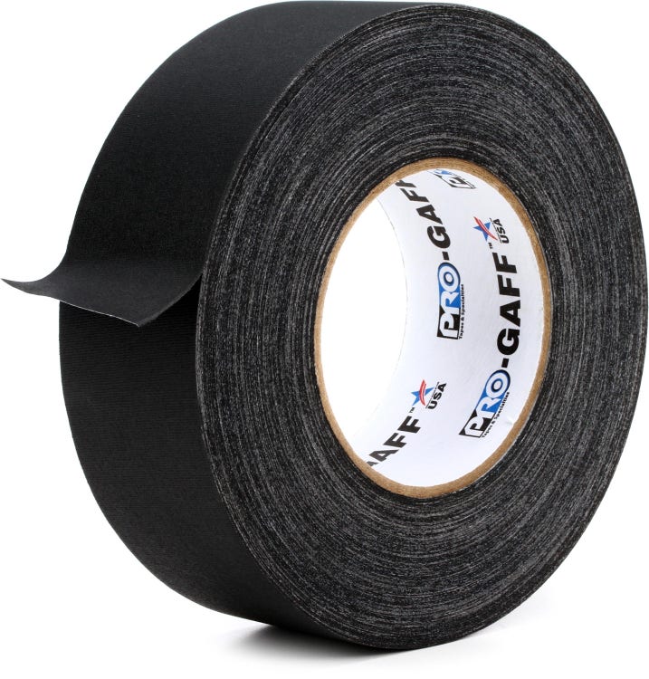 Strait Music - Pro Gaff Matte Cloth Gaffers Tape - Black (2 inch)