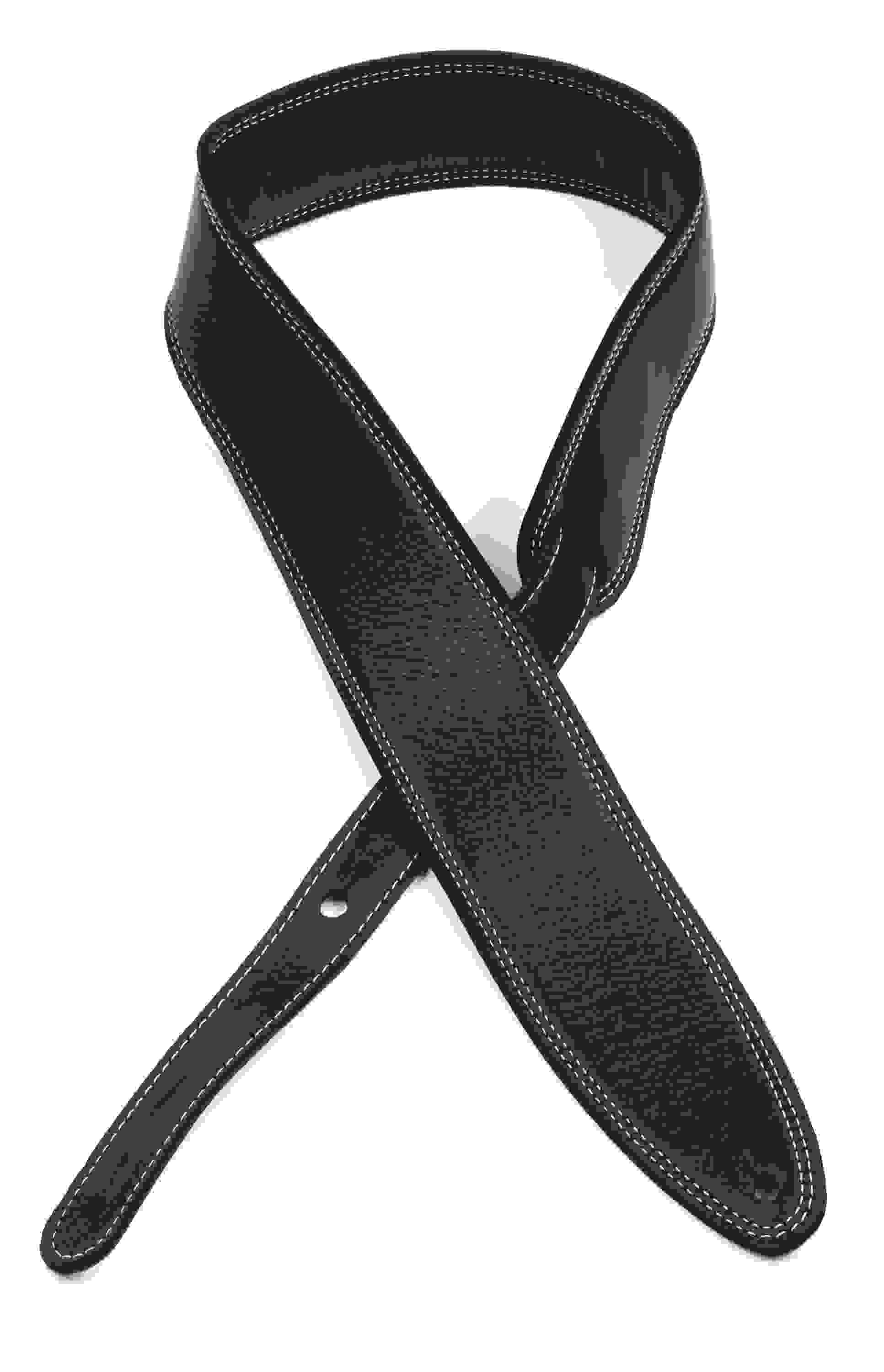 LM Products Heritage 2.5-inch Garment Leather Strap - Black with Hidden Tail
