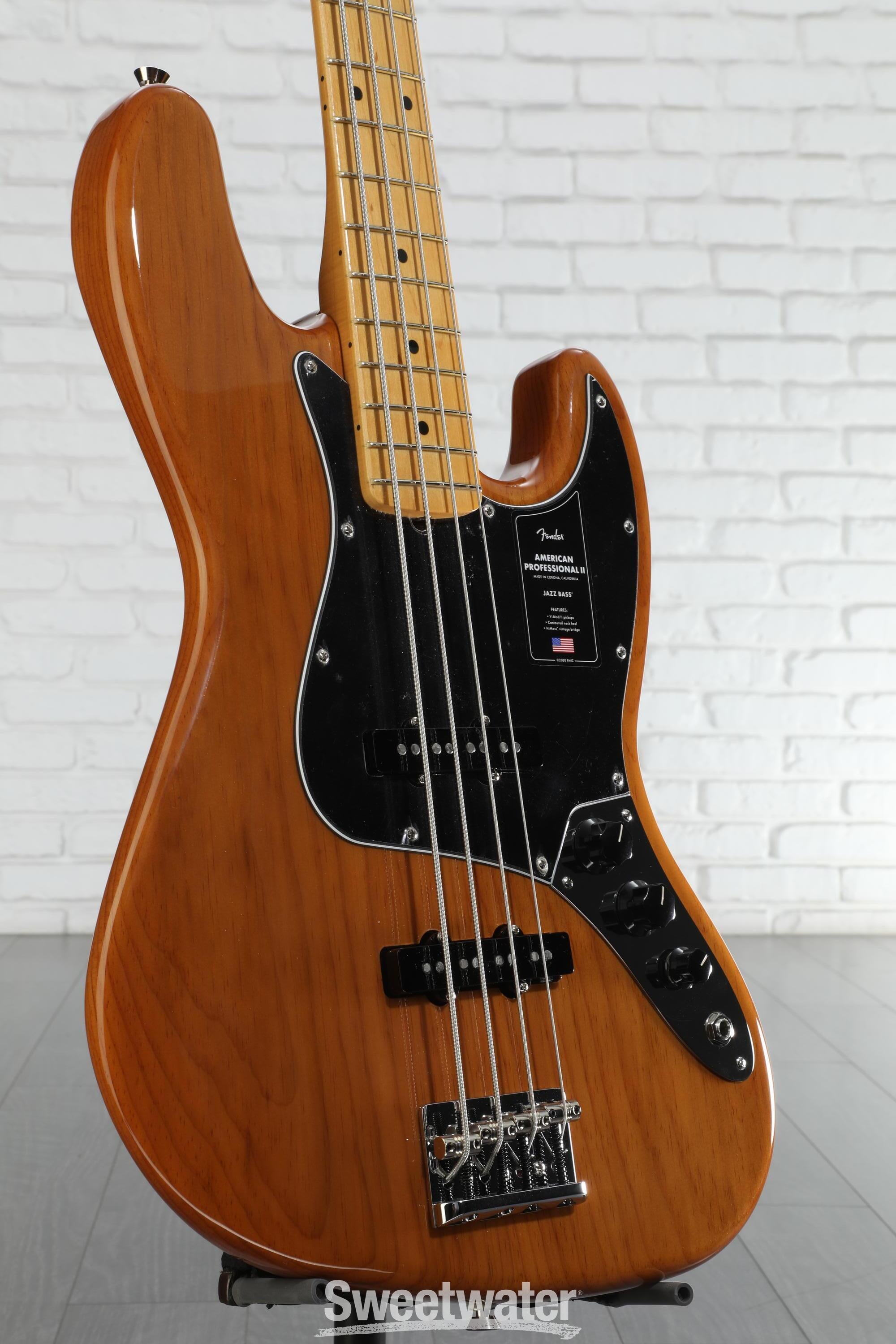 ベース Fender American Professional II Jazz bas Fender American Professional II Jazz Bass Guitar - Natural