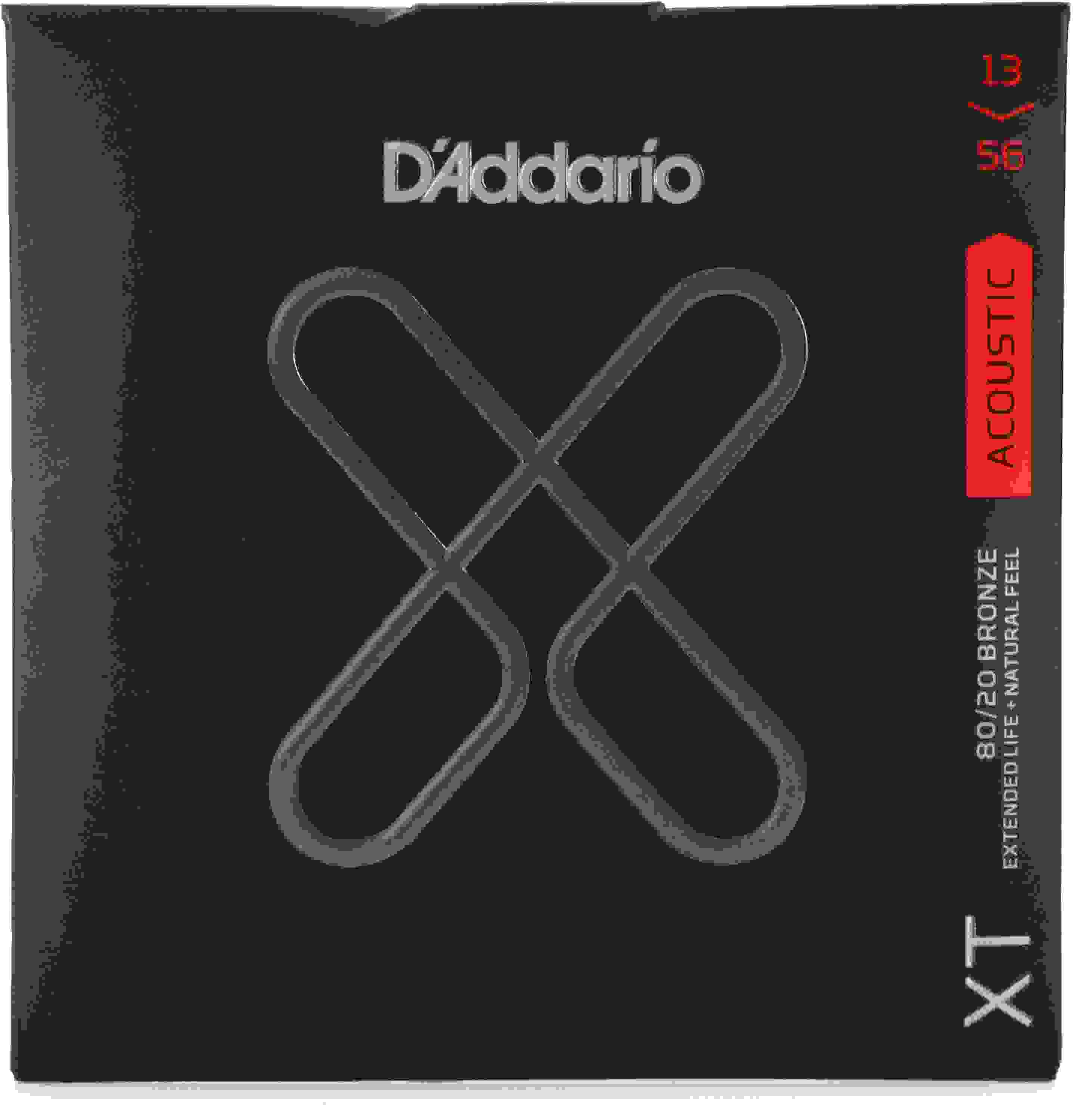 D'Addario XTABR1356 XT 80/20 Bronze Coated Acoustic Guitar Strings - .013-.056 Medium