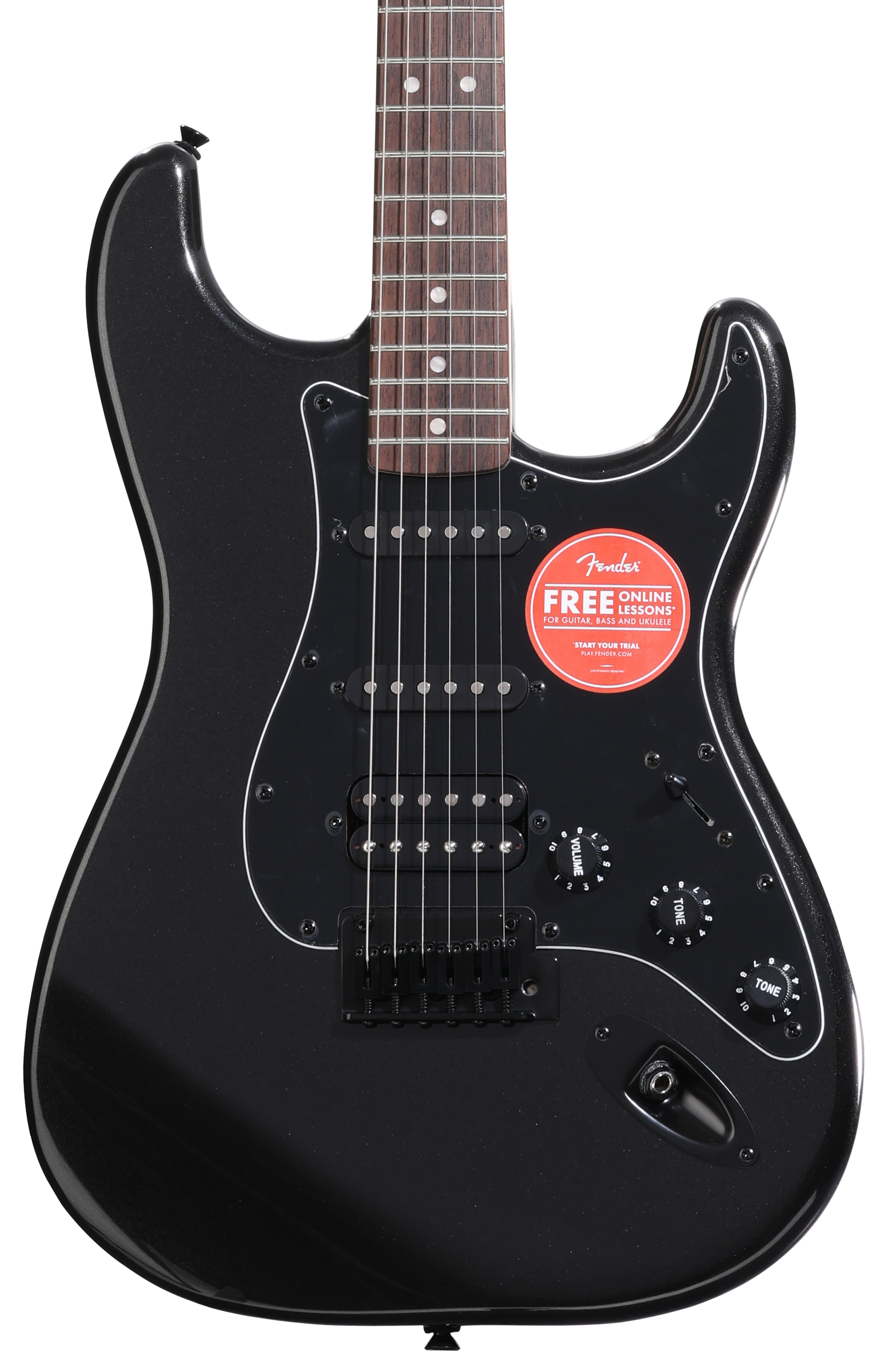 Squier Affinity Series Stratocaster HSS Electric Guitar - Metallic Black, Sweetwater Exclusive