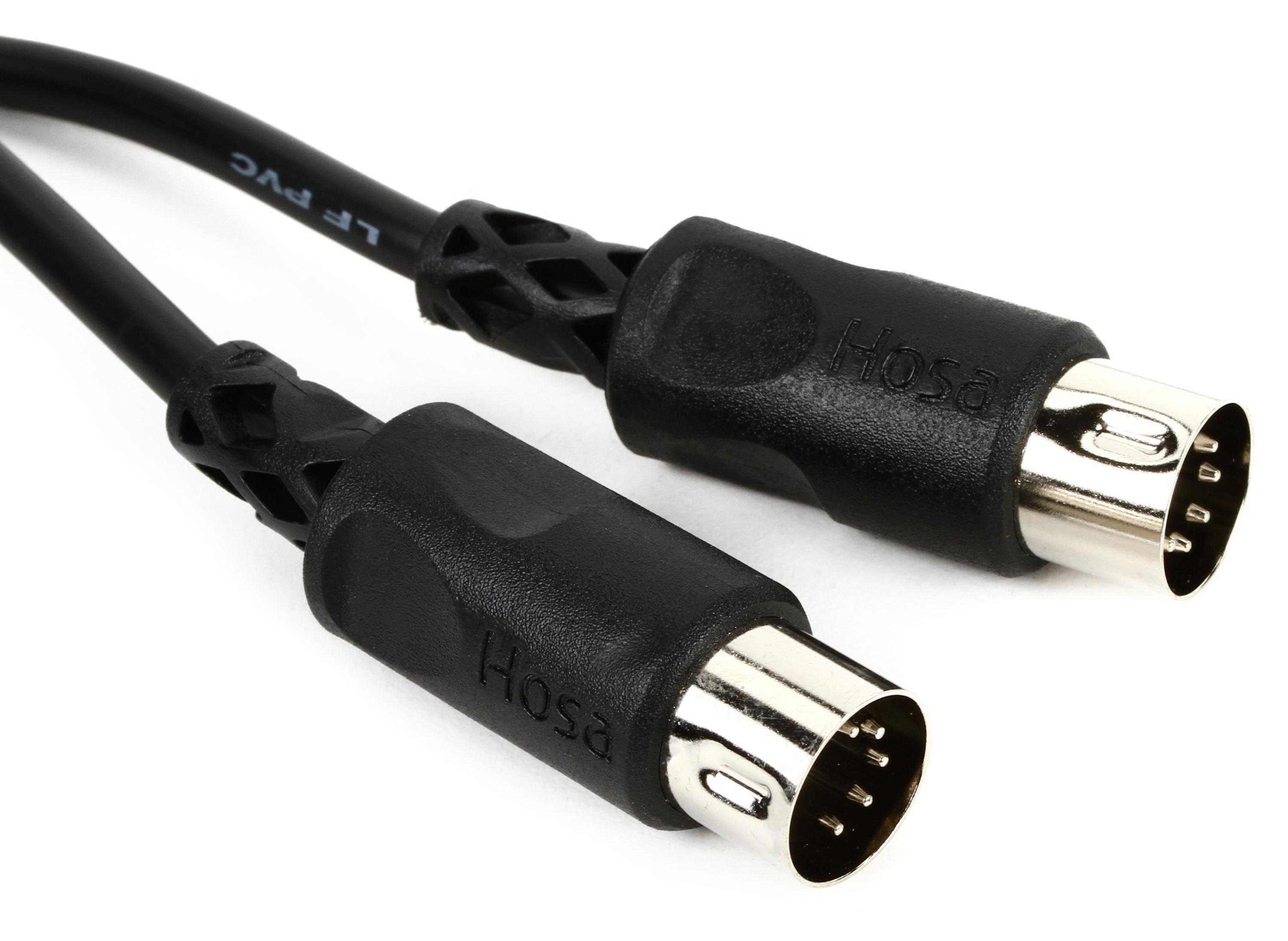 MIDI Cable with 5 Pin DIN Plugs 10 Feet (ft) Black (3 Pack)