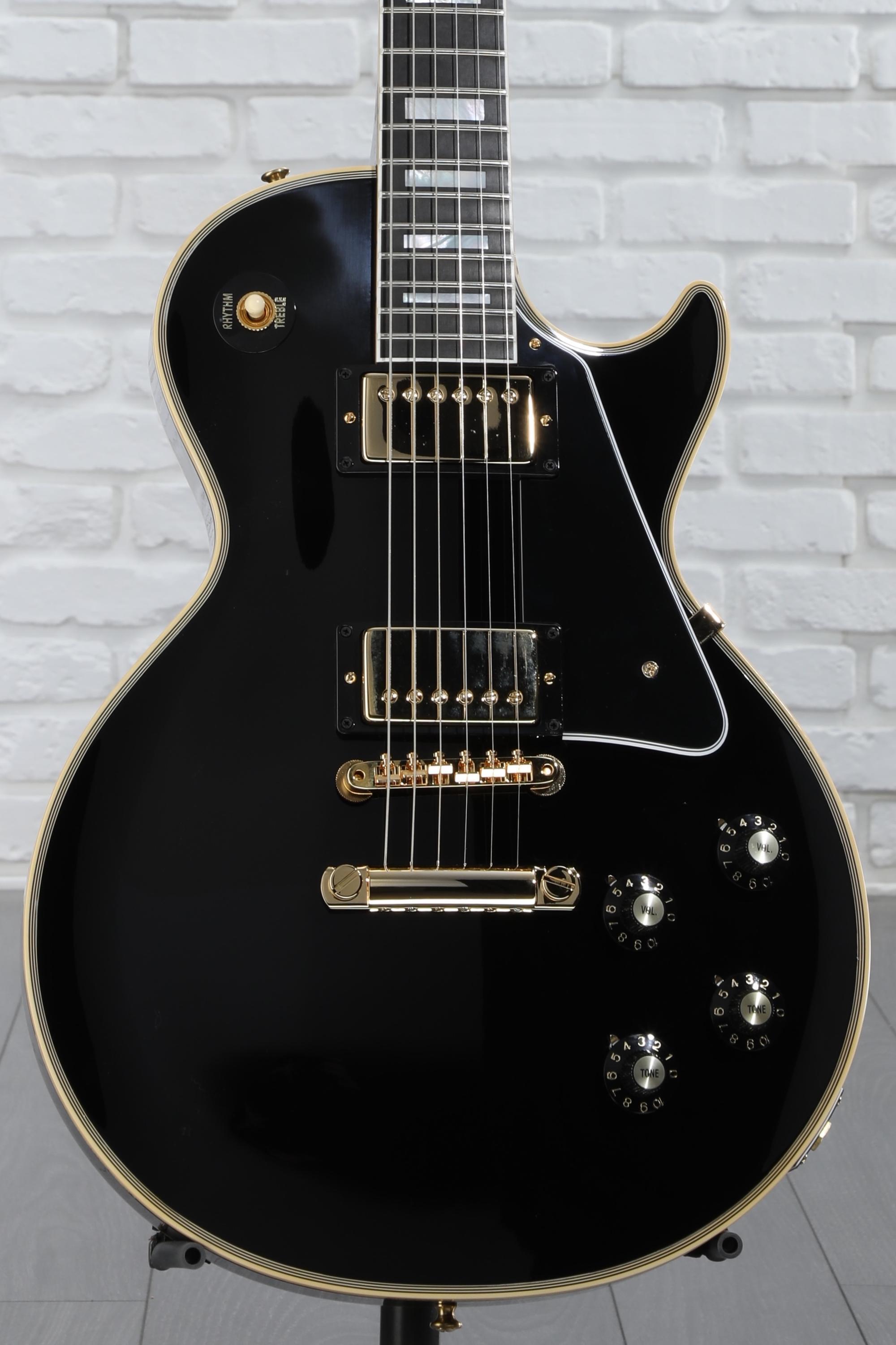 ギター Gibson Custom 1968 Les Paul Custom Ebony Gibson Custom 1968 Les Paul Custom Reissue Electric Guitar