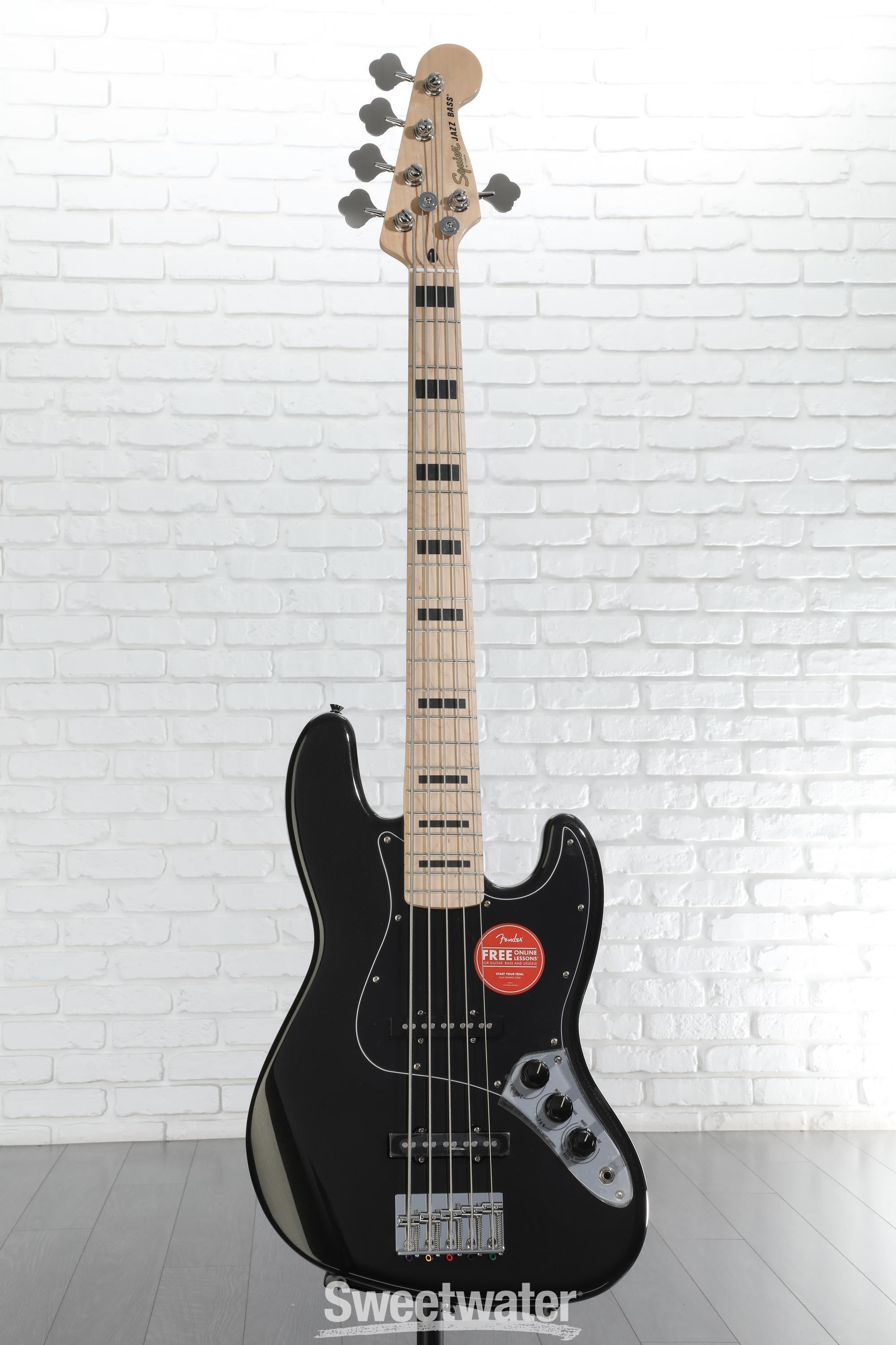 Squier Affinity Series Active Jazz Bass V - Black | Sweetwater