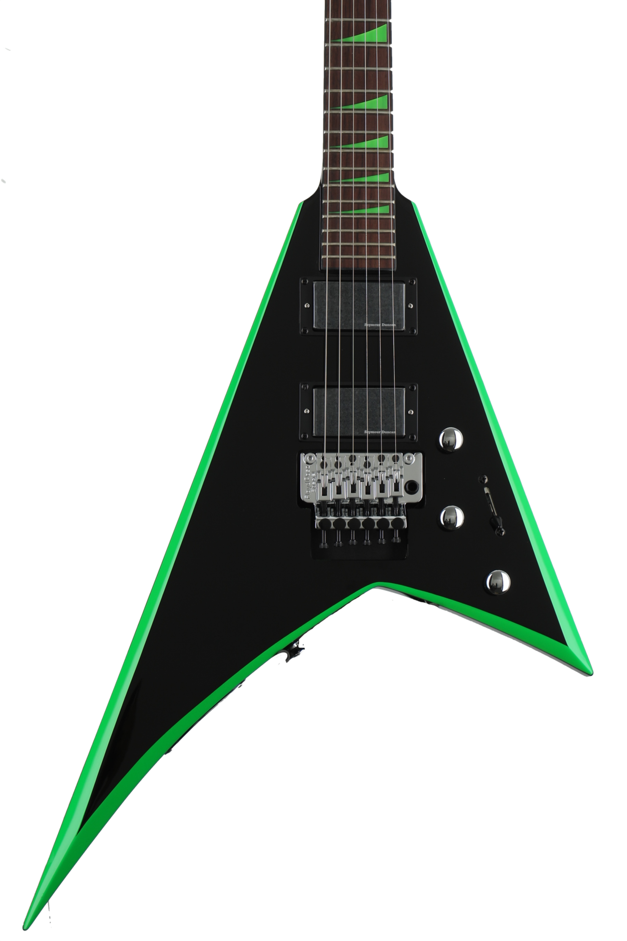 Jackson X Series Rhoads RRX24 - Black with Neon Green Bevels