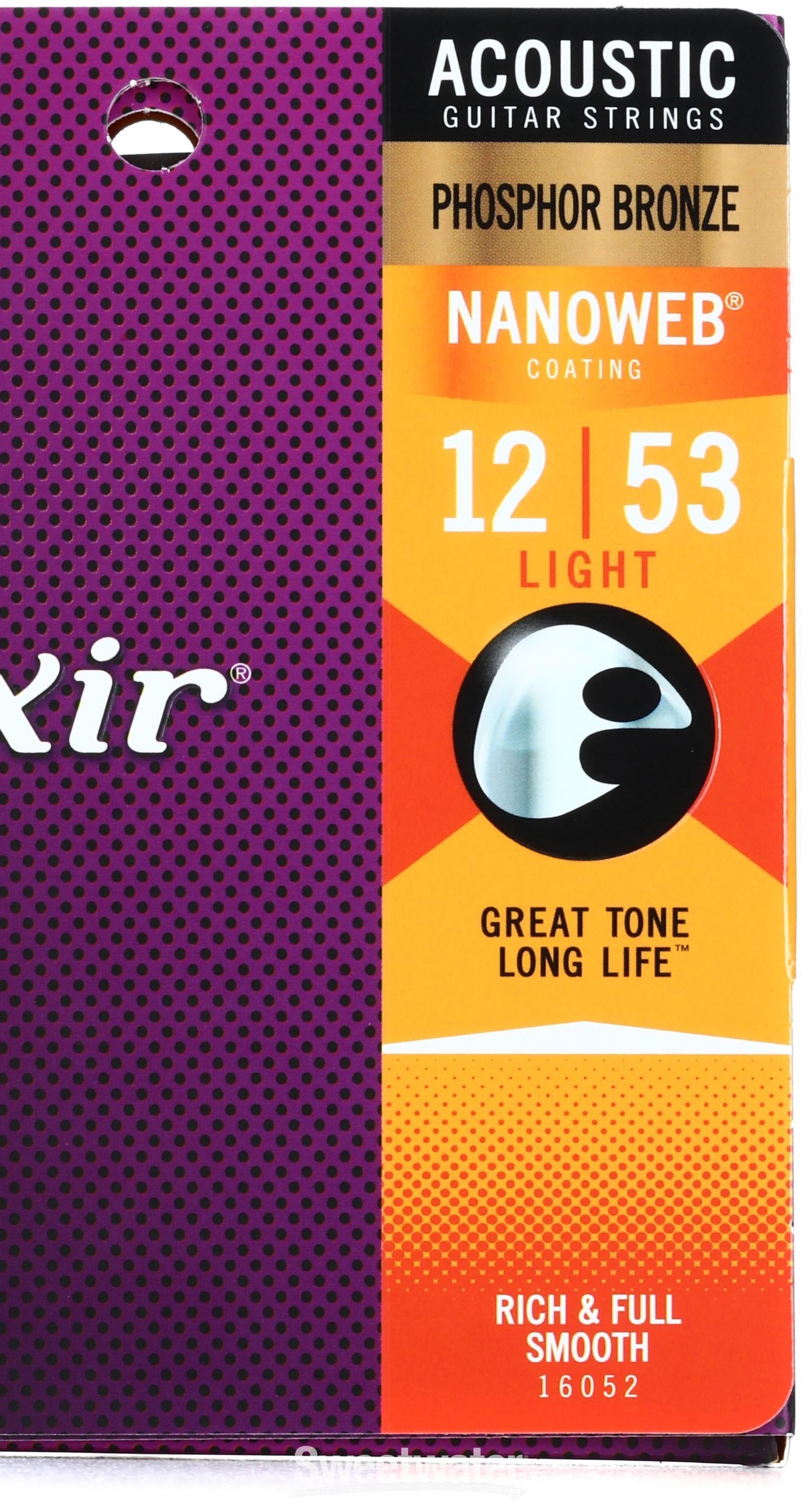 Elixir 16052 ACOUSTIC NANO WEB Phosphor Bronze Light 1253 アコースティックギター弦