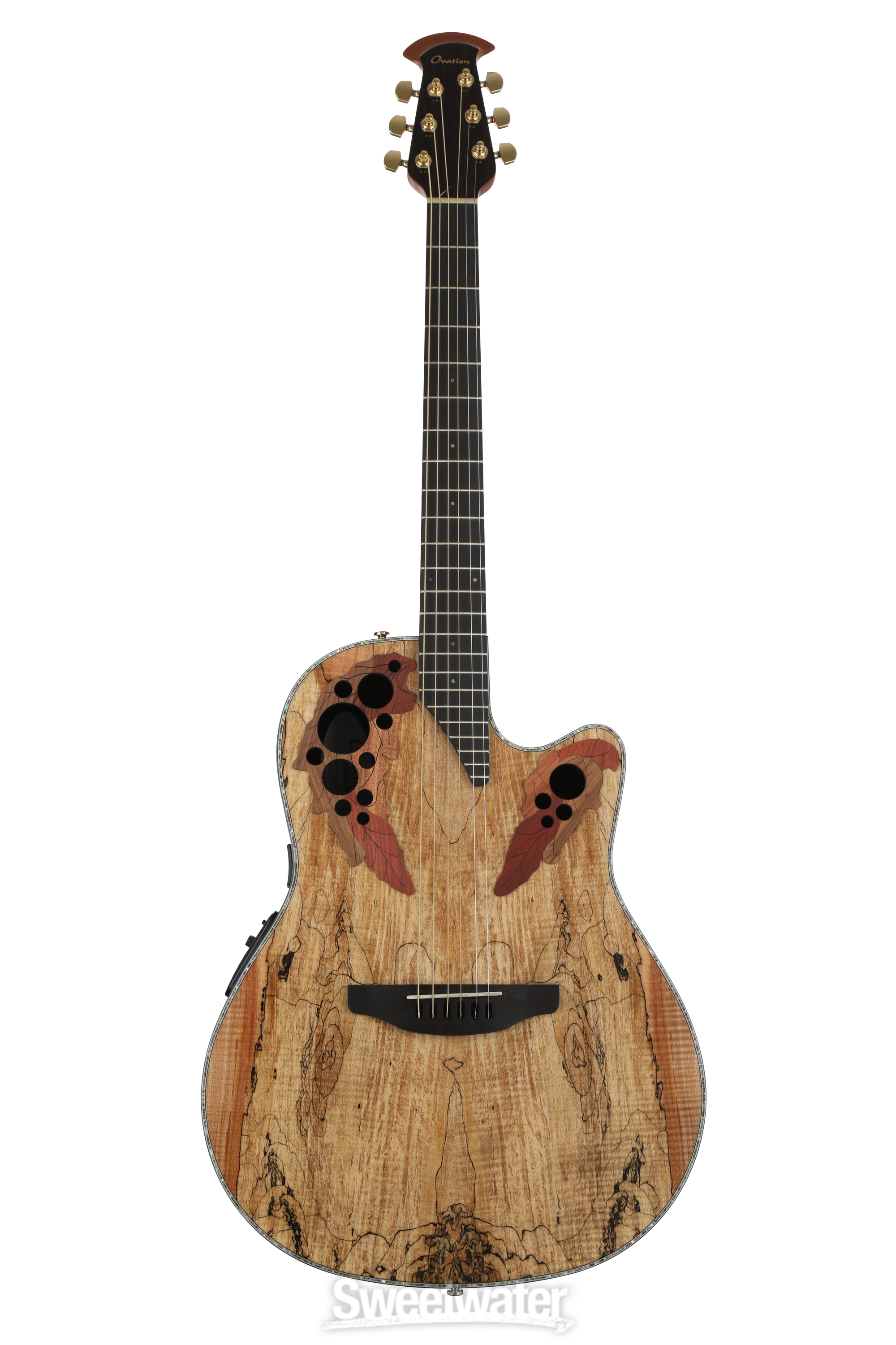 Ovation Celebrity Elite Plus CE44P-SM Mid-Depth Acoustic-Electric Guitar -  Natural Spalted Maple