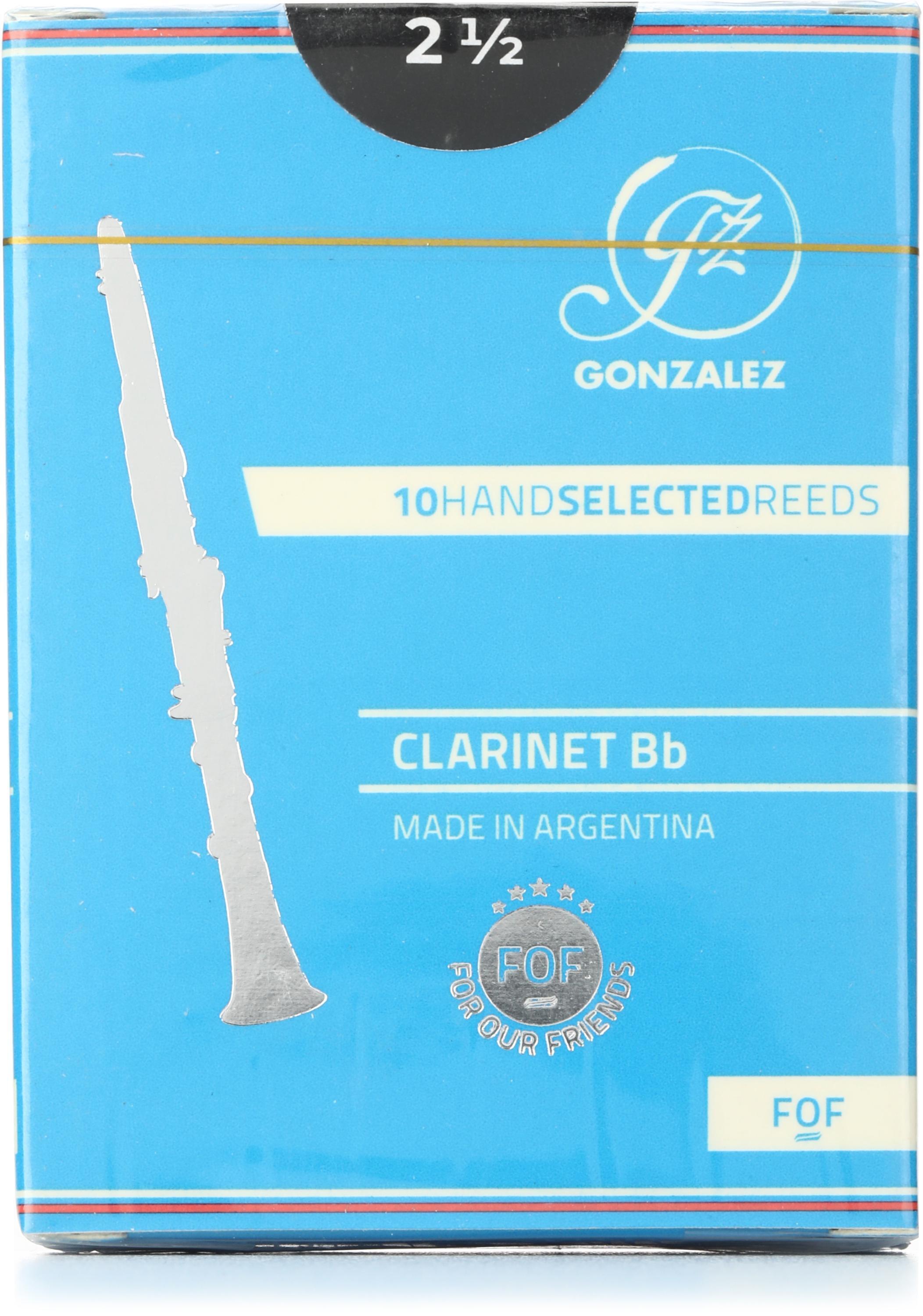 Gonzalez Reeds FOF Reeds for Bb Clarinet - 2.5 (10-pack) | Sweetwater