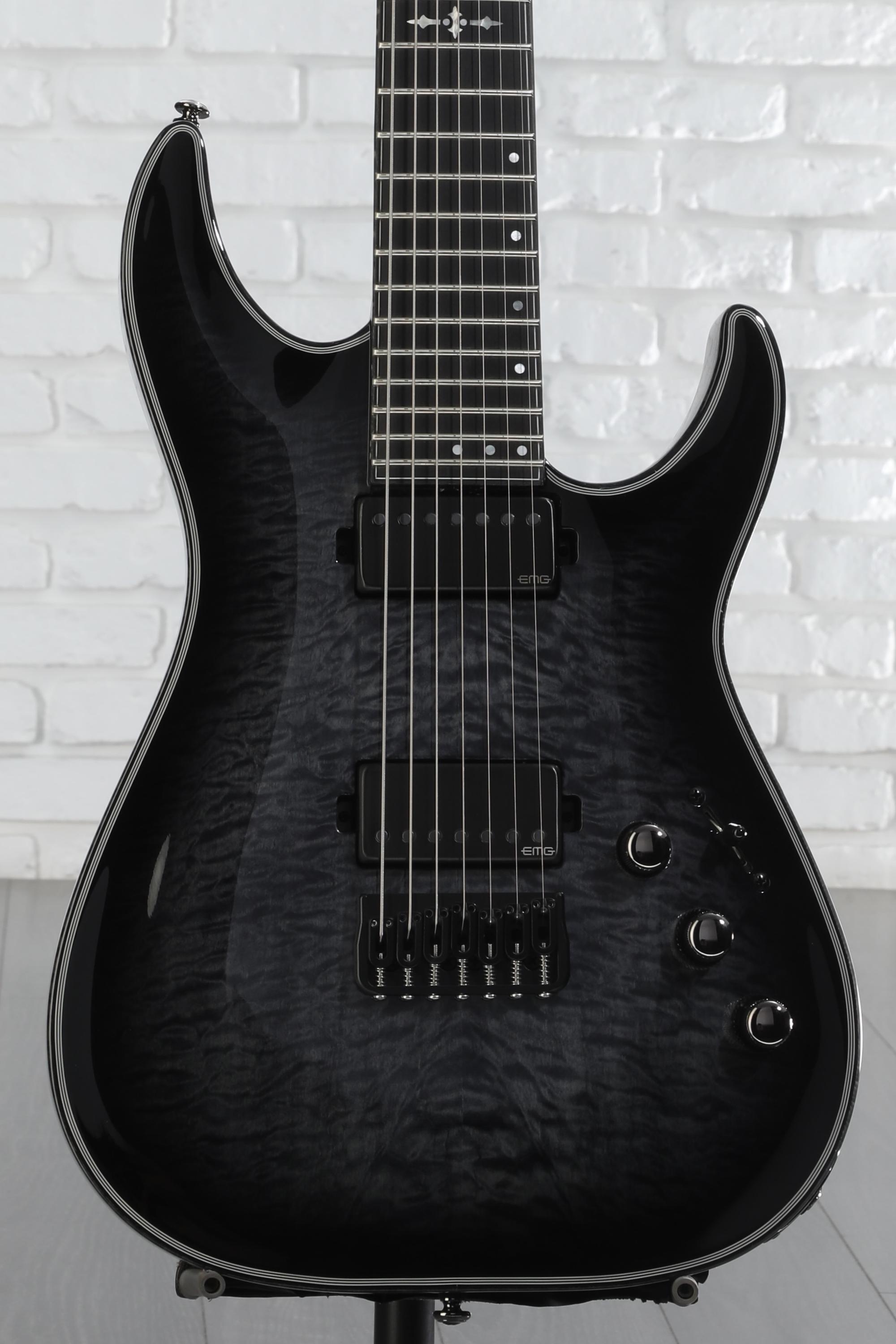 Schecter Hellraiser Hybrid C-7 Electric Guitar - Trans Black