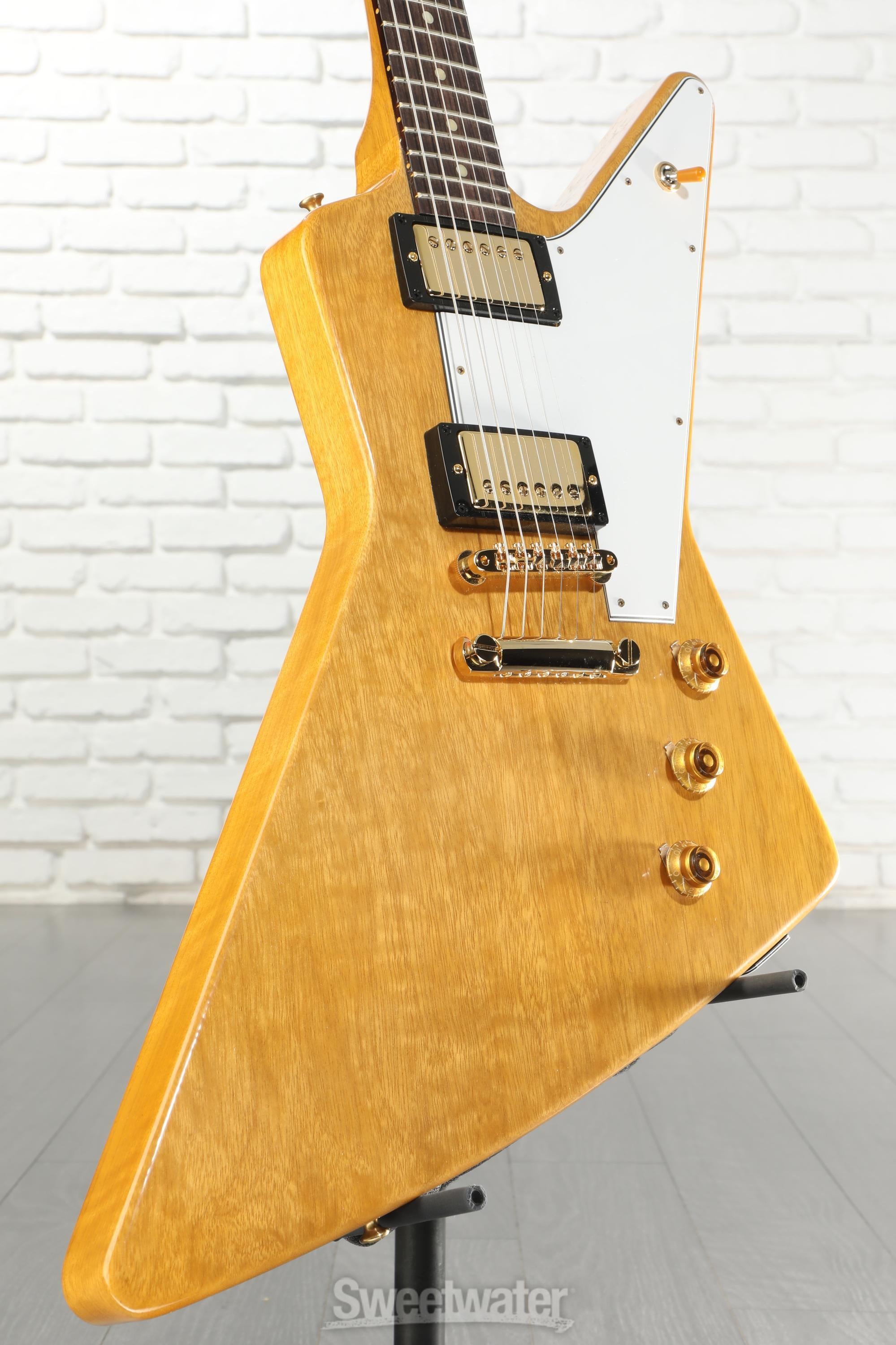 Photo of Gibson Custom 1958 Korina Explorer Electric Guitar - Natural, VOS, White Pickguard