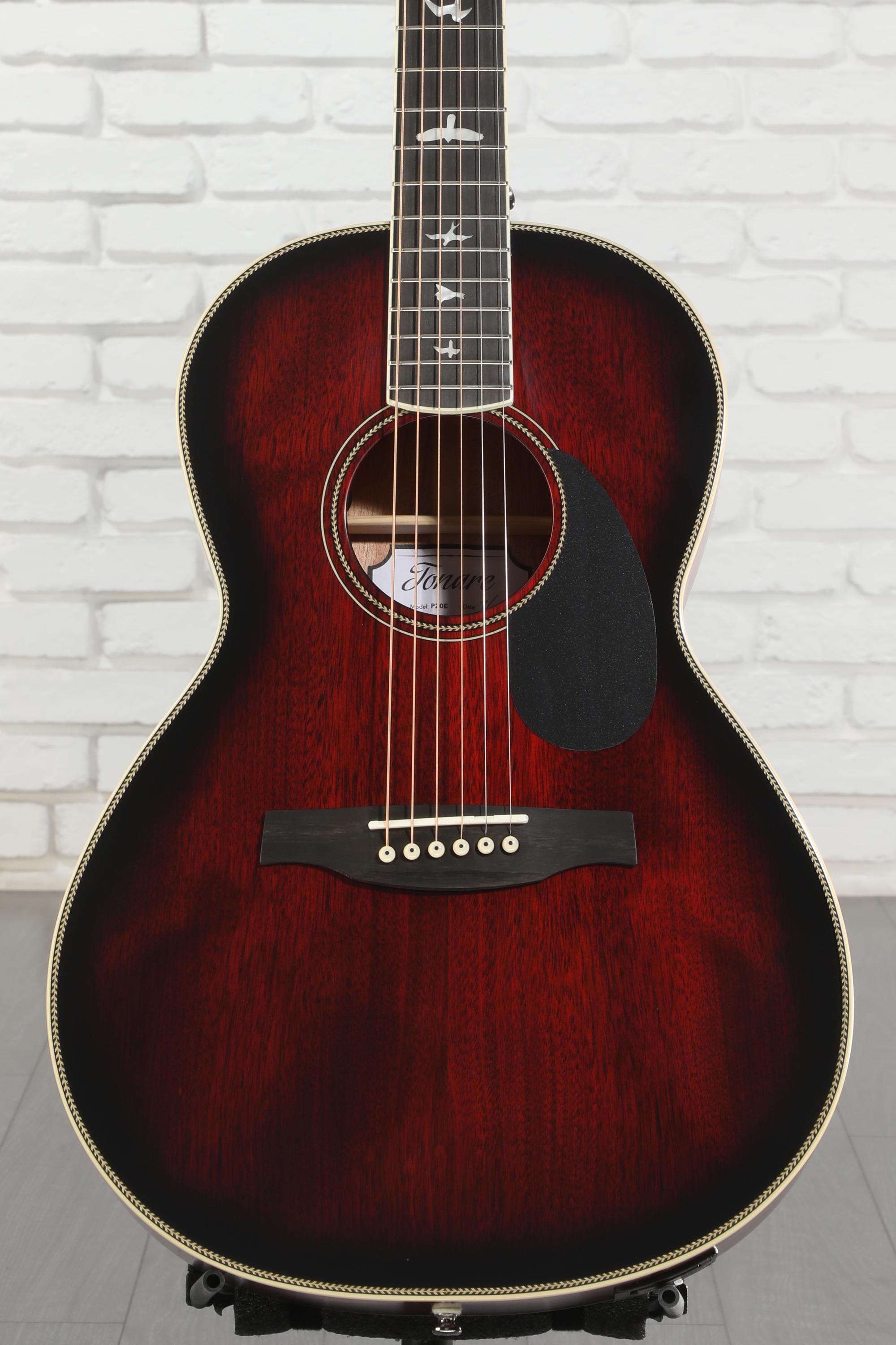 PRS SE P20 Parlor Acoustic-electric Guitar - Fire Red Burst