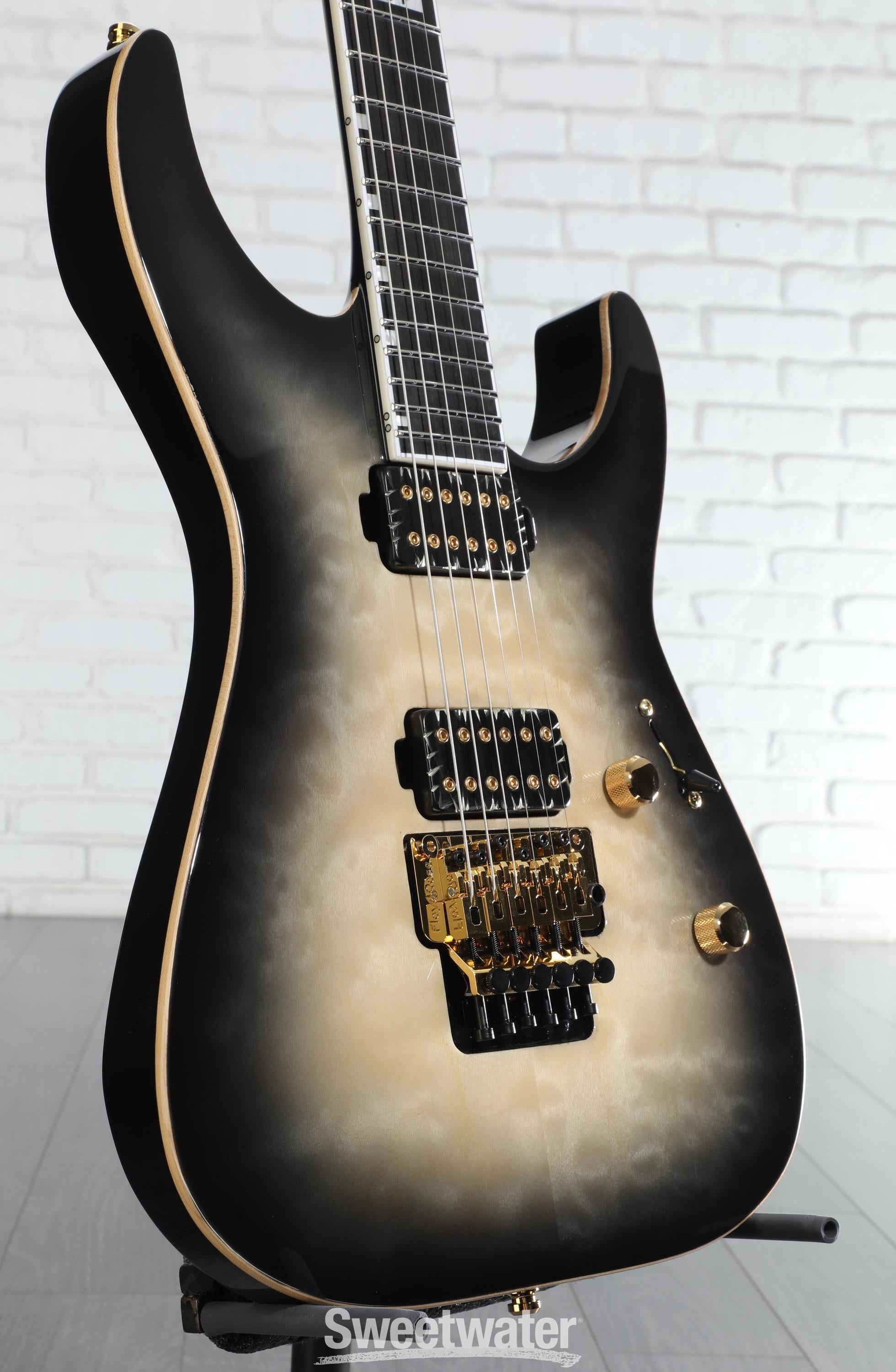 ESP E-II M-II QM Electric Guitar - Black Natural Burst | Sweetwater