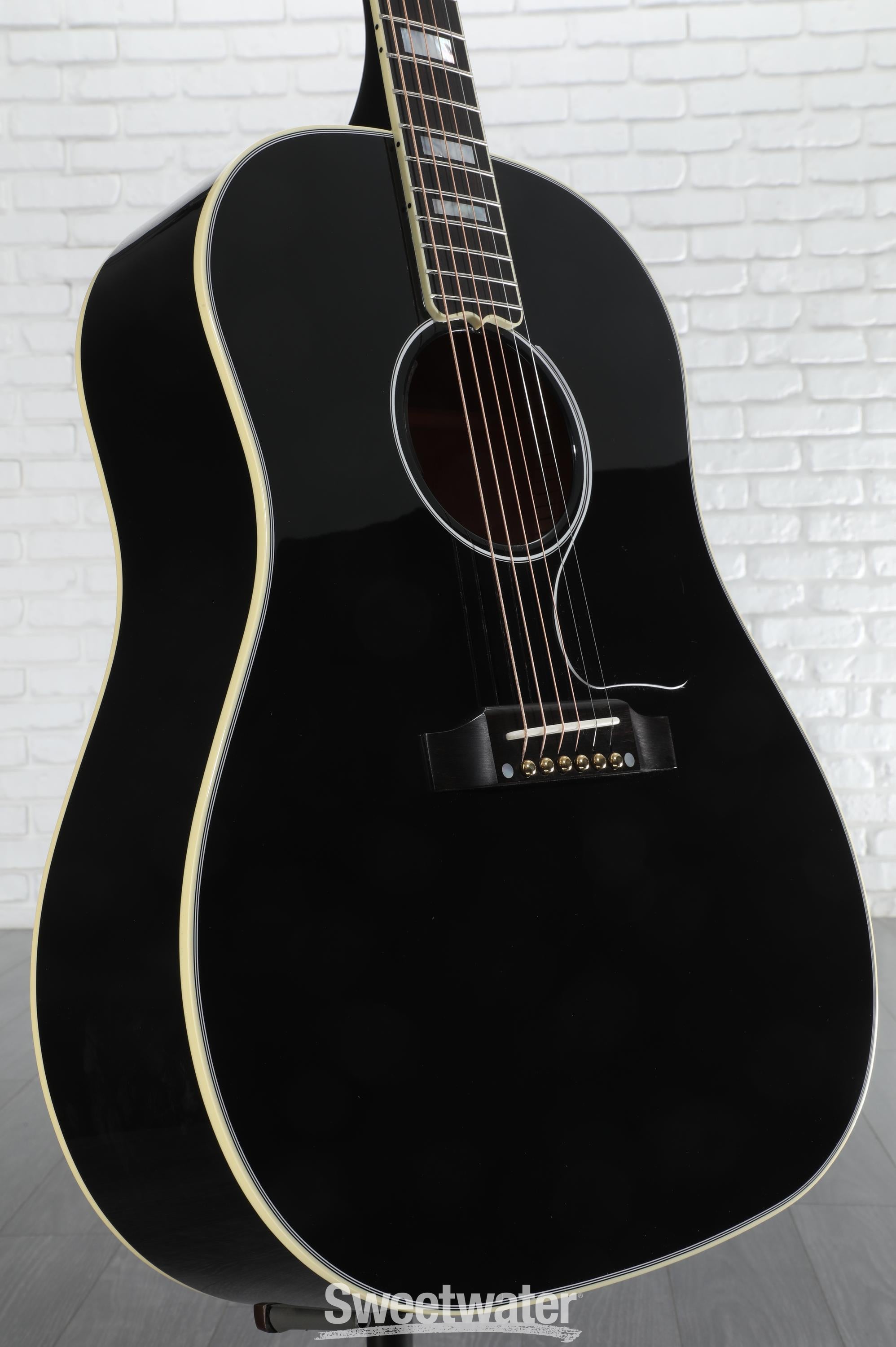 ギター Gibson custom shop j-45 custom ebony Gibson Custom Shop J-45 Custom Acoustic Guitar - Ebony