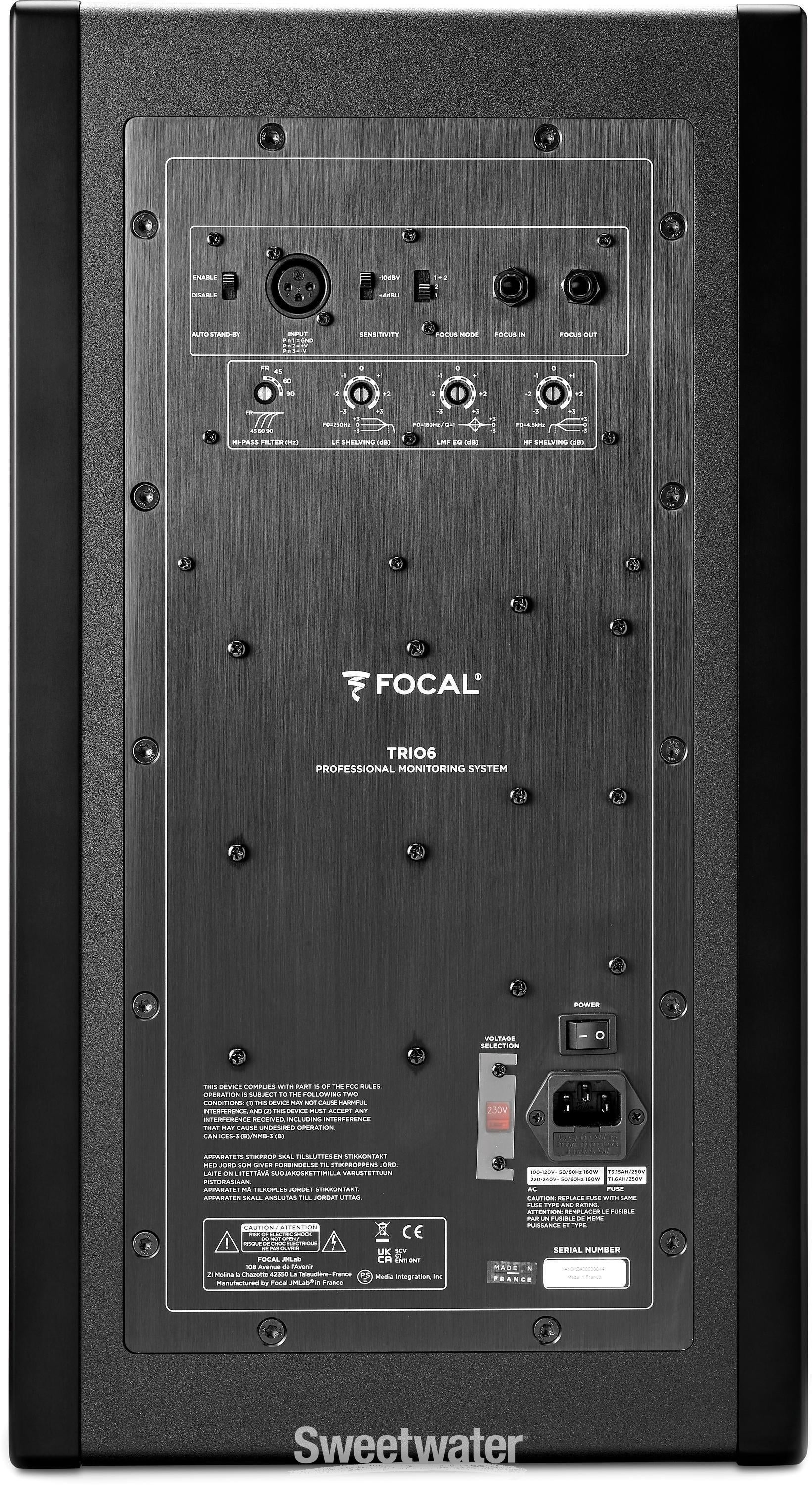 Focal Trio6 8-inch Powered Studio Monitor - Black | Sweetwater Focal Trio6 8-inch Powered Studio Monitor - Black | Sweetwater