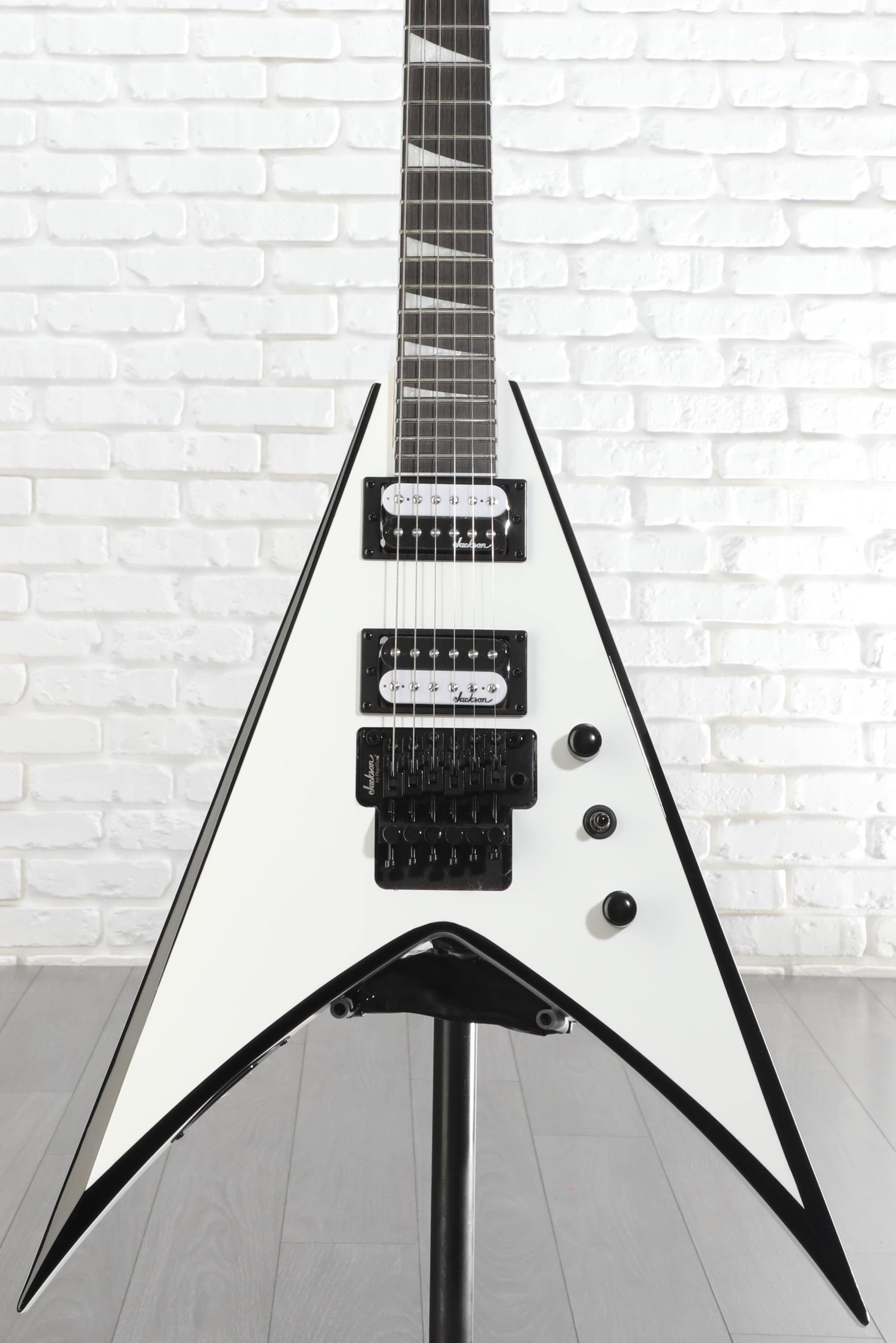 Jackson JS Series King V JS32 - White with Black Bevels | Sweetwater