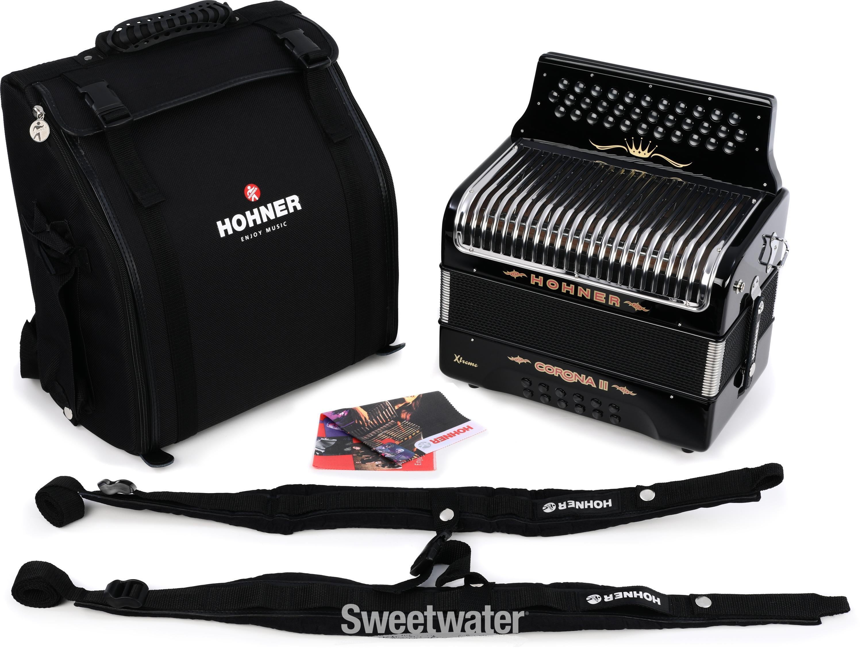 CORONA コロナ A-2 DECK GROSGRAIN NAVY Hohner Corona II Diatonic Accordion - Keys of G/C/F - Dark