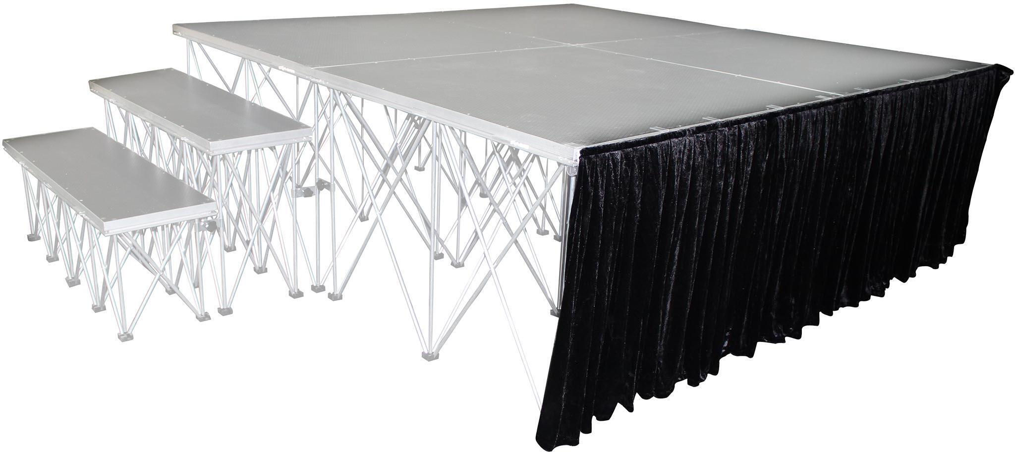 Photo of ProX Portable Stage Skirt - 8 feet x 24 inches, Black