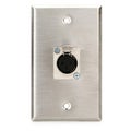 Photo of Pro Co WP1004 Single Gang Stainless Steel Wall Plate with 1 XLR Female Latching Wall Plate
