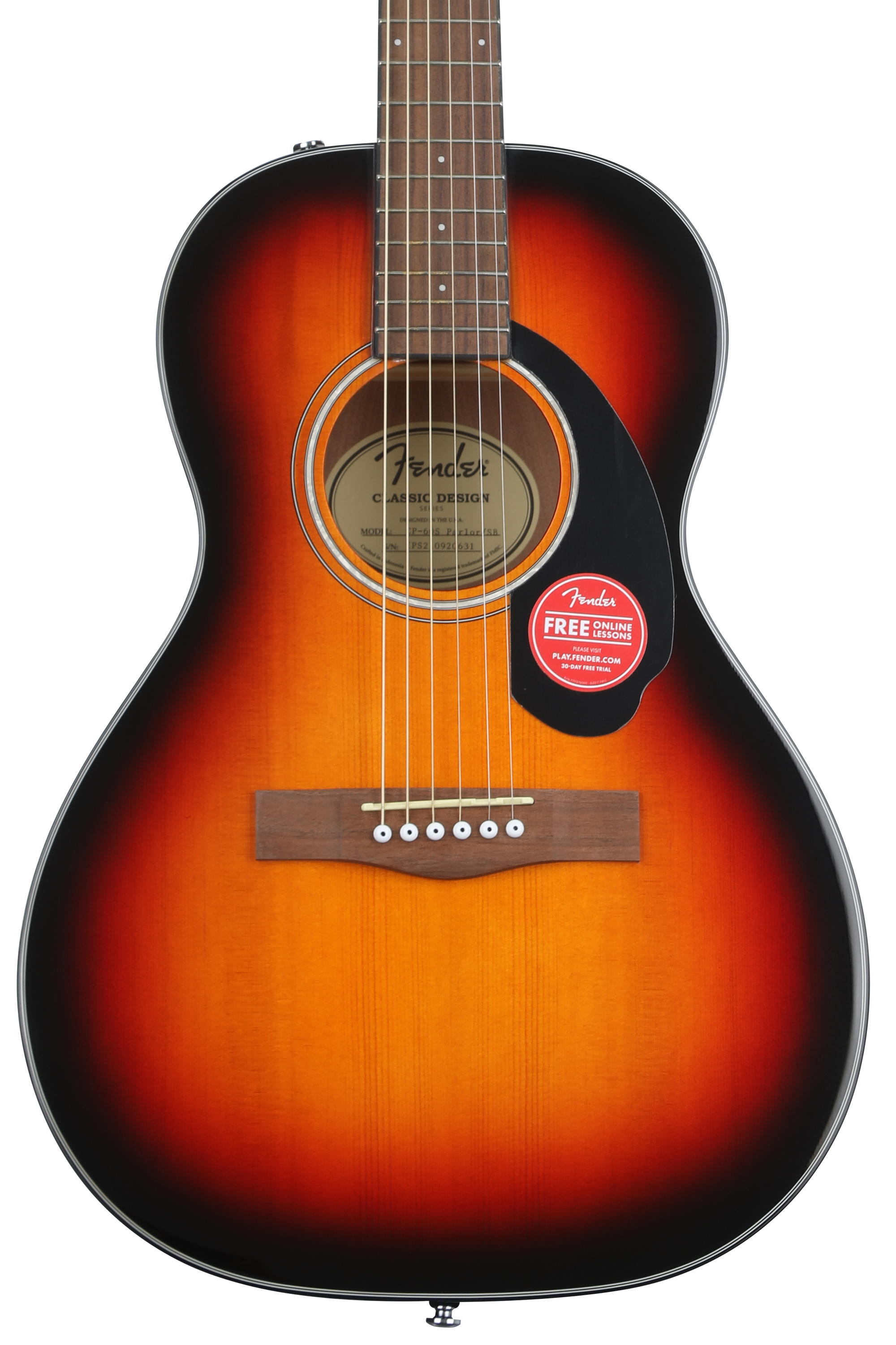 Fender CP-60S Parlor Acoustic Guitar - Sunburst | Sweetwater
