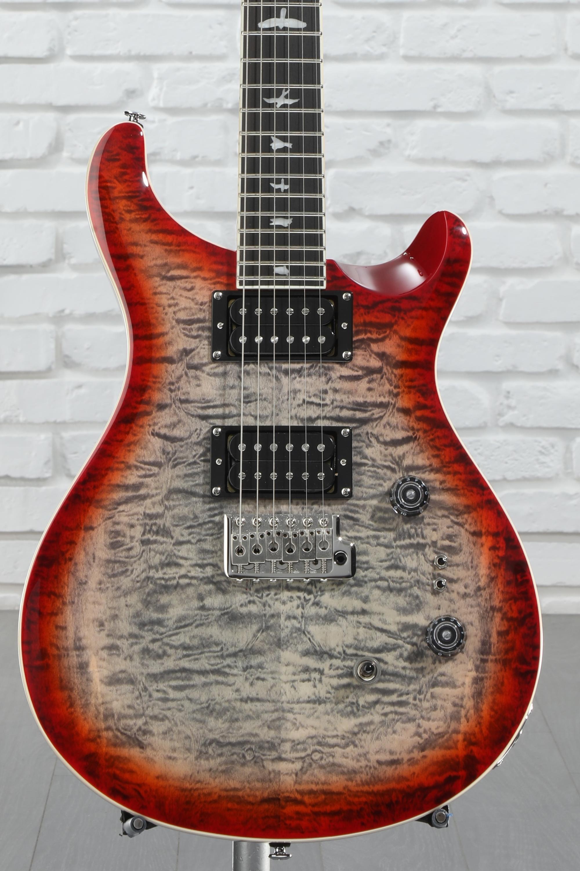 PRS SE Custom 24-08 Quilt Top Electric Guitar - Charcoal