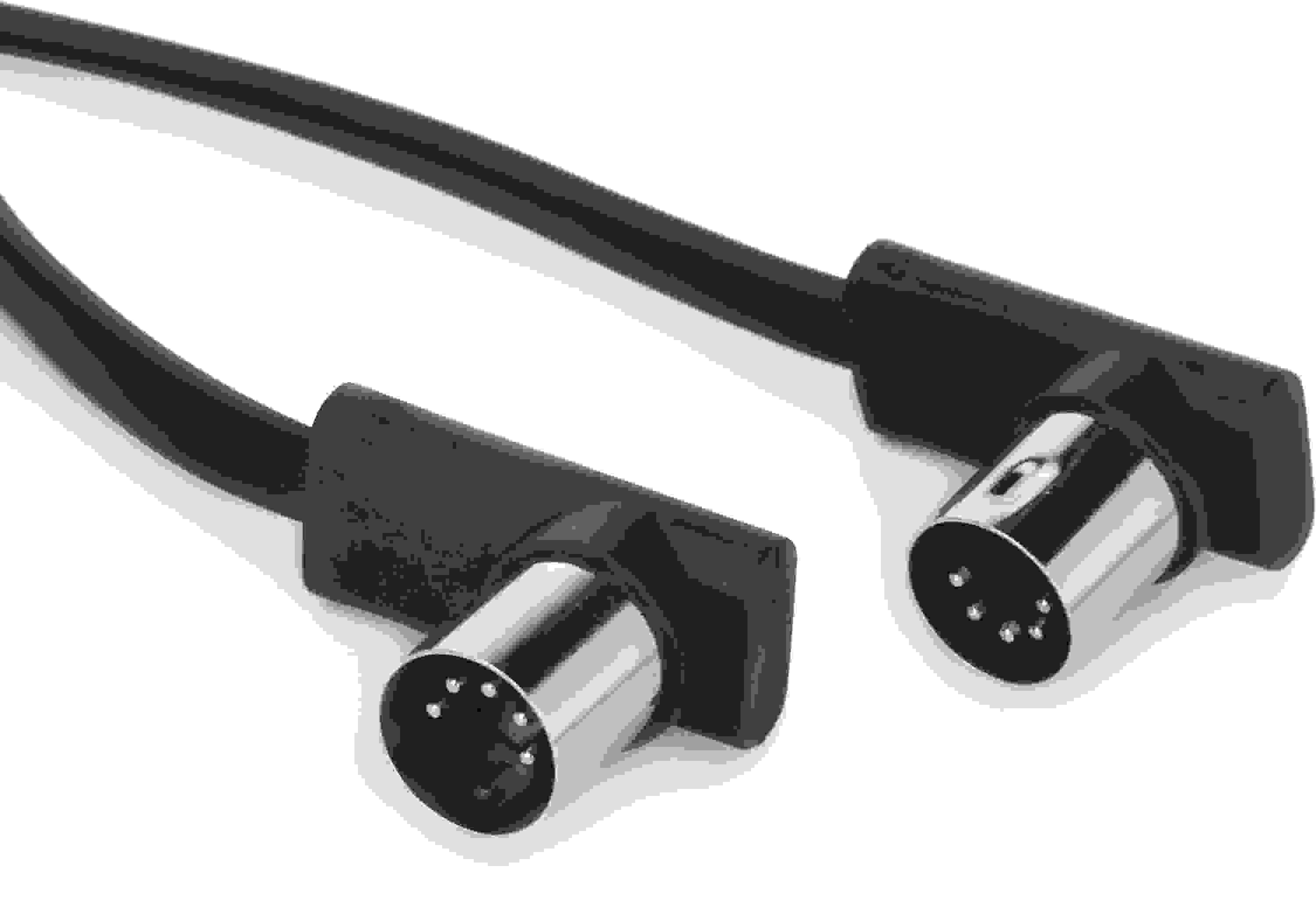 RockBoard by Warwick Flat Right-angle MIDI Cable - Black, 3.28 feet