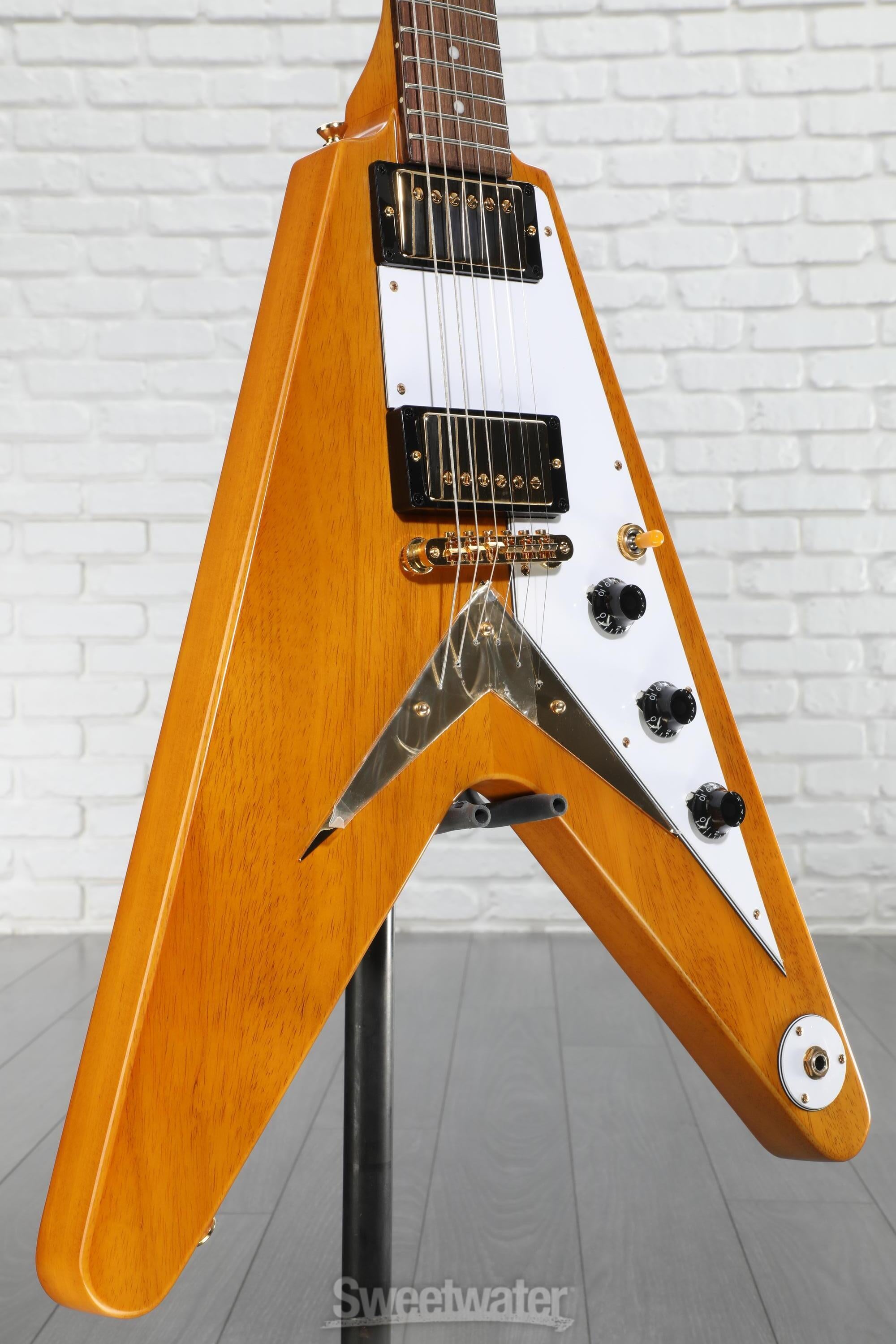 ギター Epiphone by Gibson '58 Korina Flying V Epiphone Original 1958 Flying V Korina White Pickguard