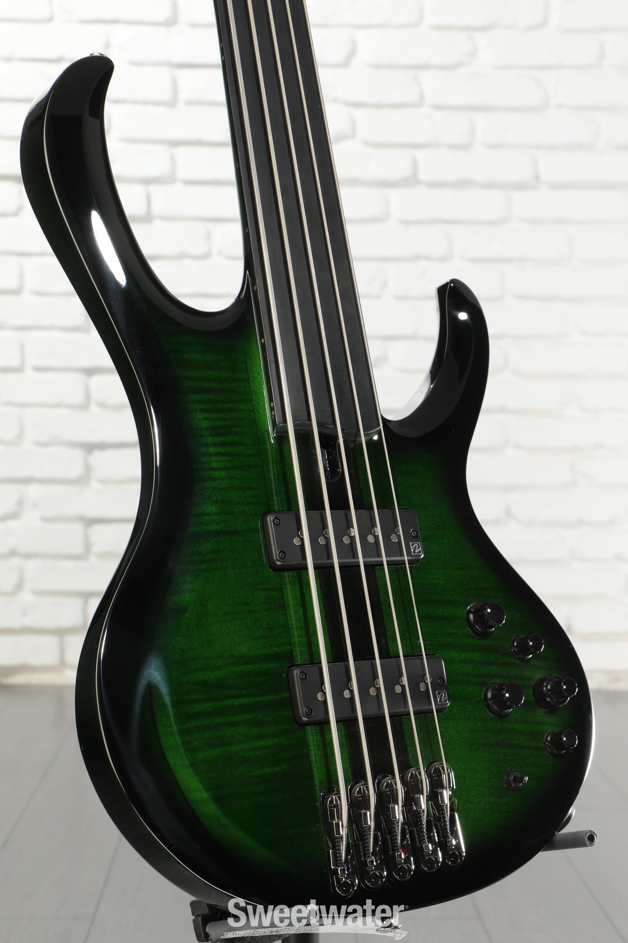 Photo of Ibanez Steve Di Giorgio SDGB1 Signature 5-string Fretless Bass Guitar - Dark Moss Burst