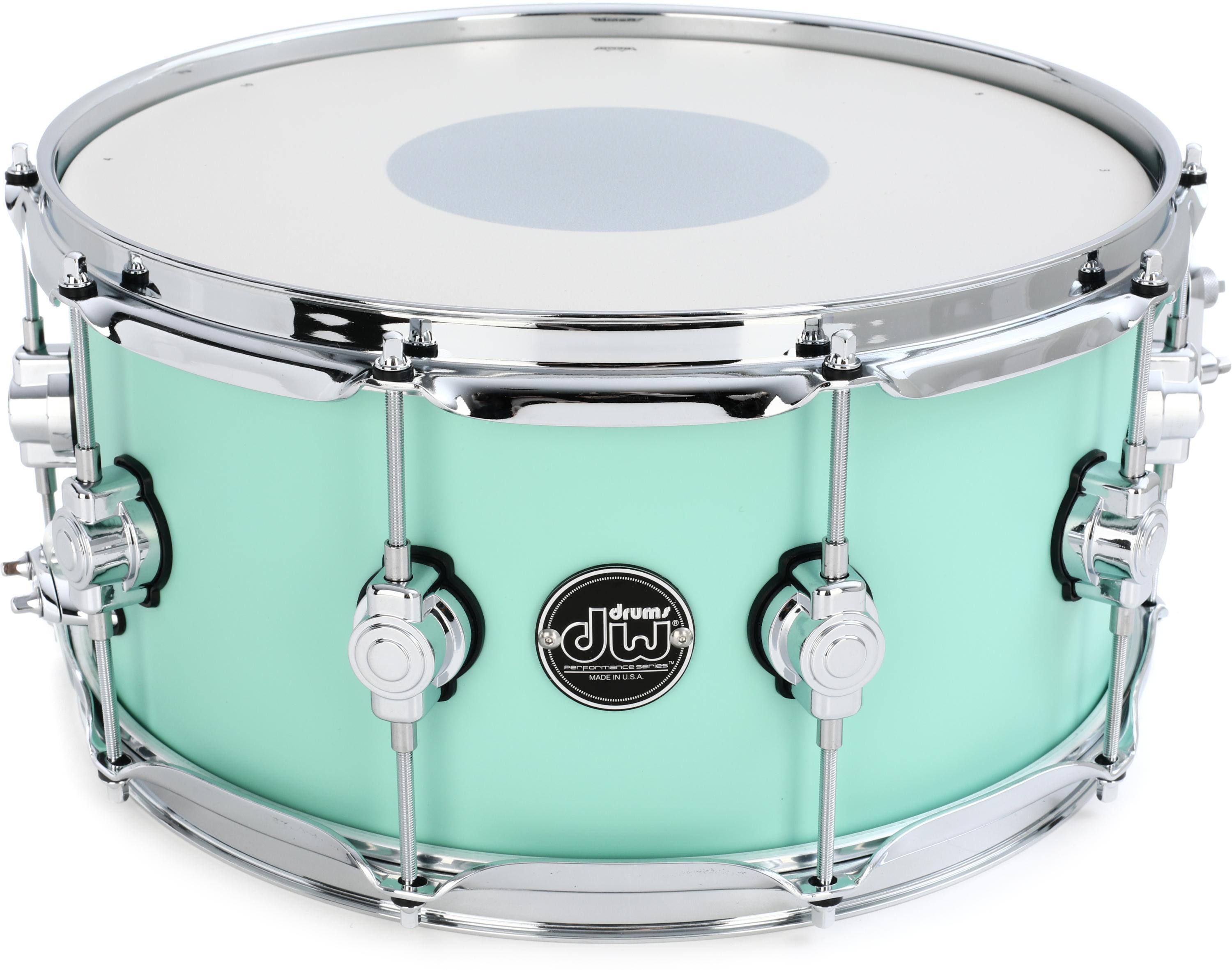 DW Performance Series Snare Drum - 6.5 x 14 inch - Satin Sea Foam -  Sweetwater Exclusive