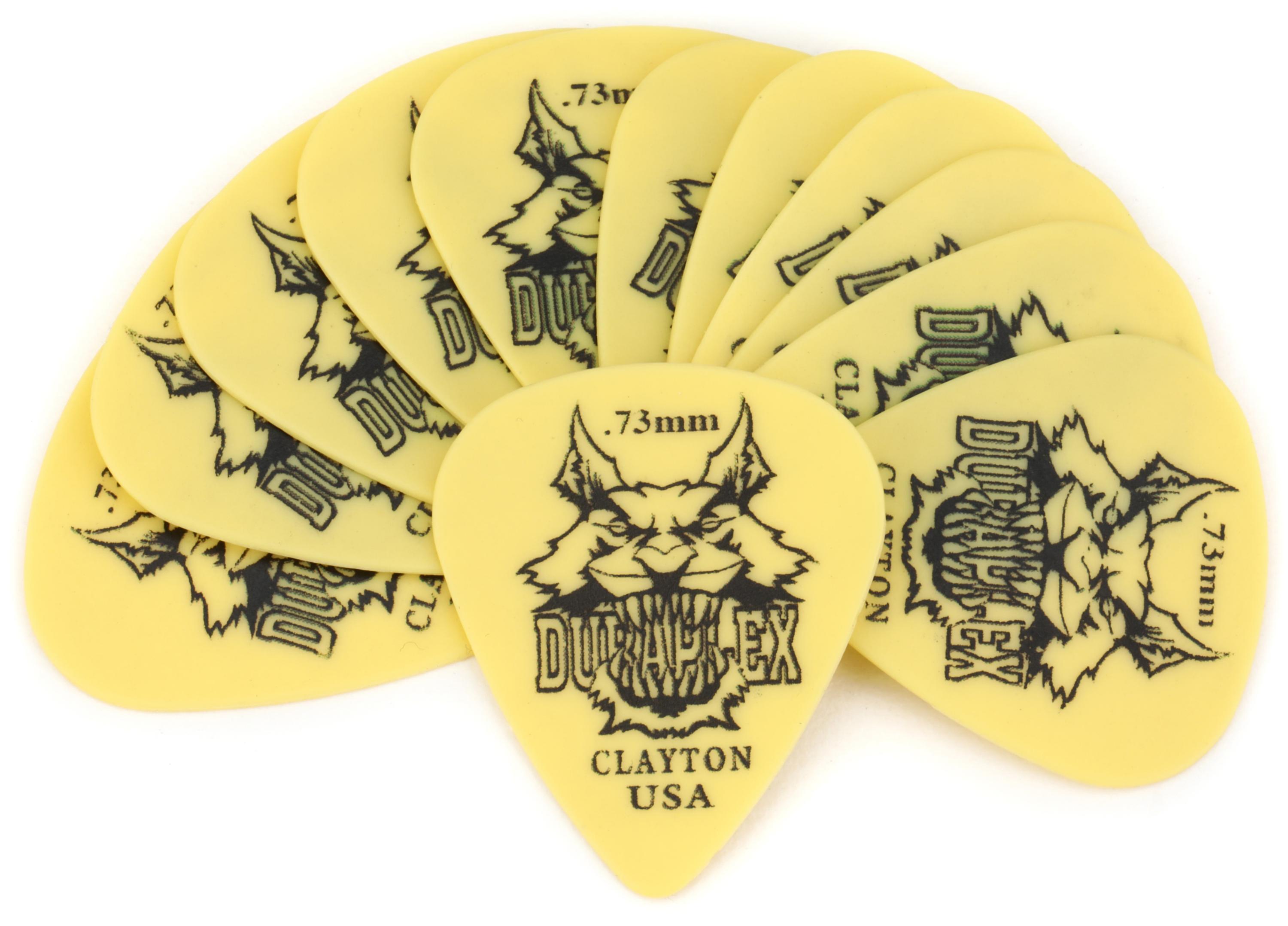 Photo of Clayton Duraplex Standard Guitar Picks - .73mm, Yellow, 12-pack
