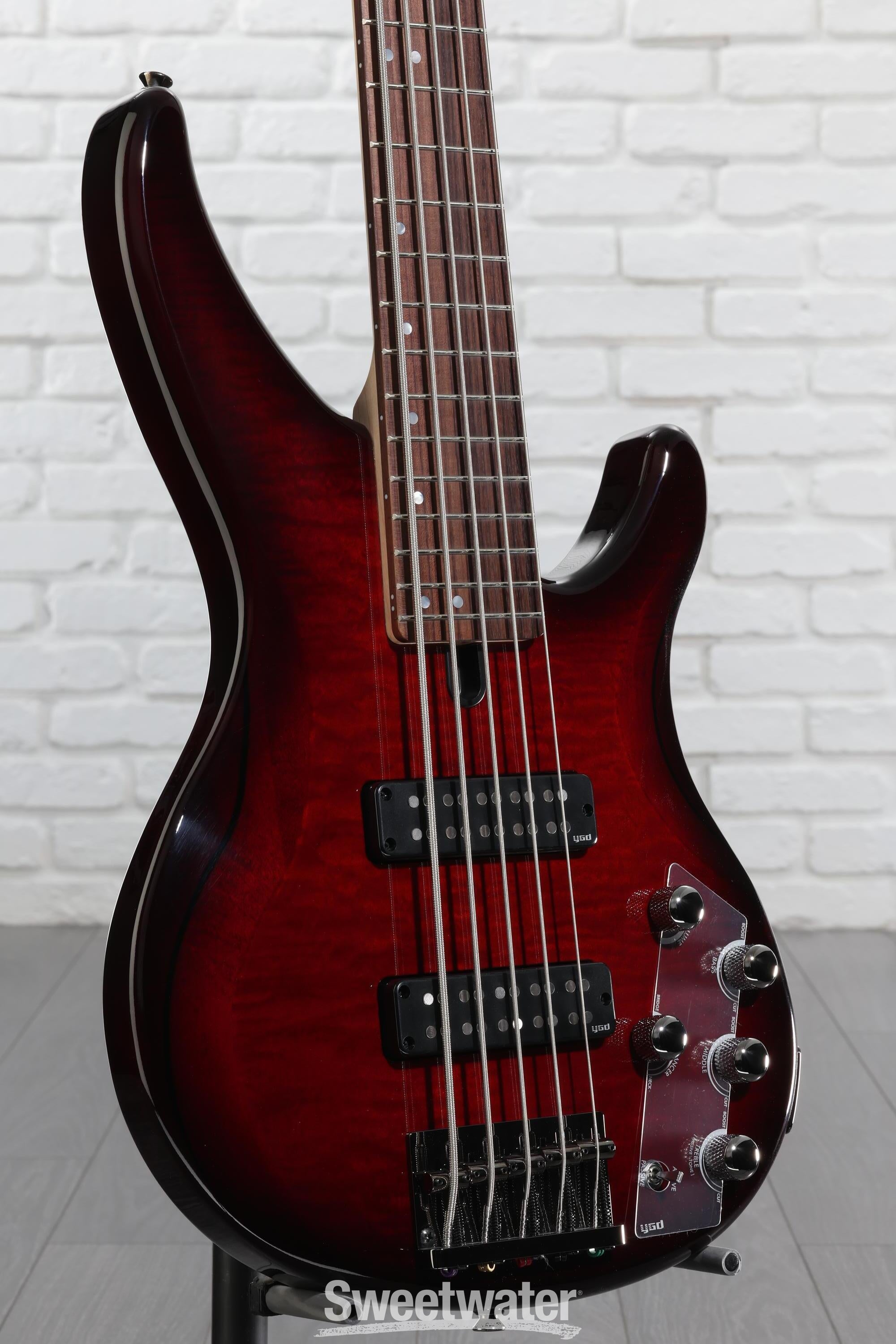 Yamaha TRBX605FM 5-string Bass Guitar - Dark Red Burst