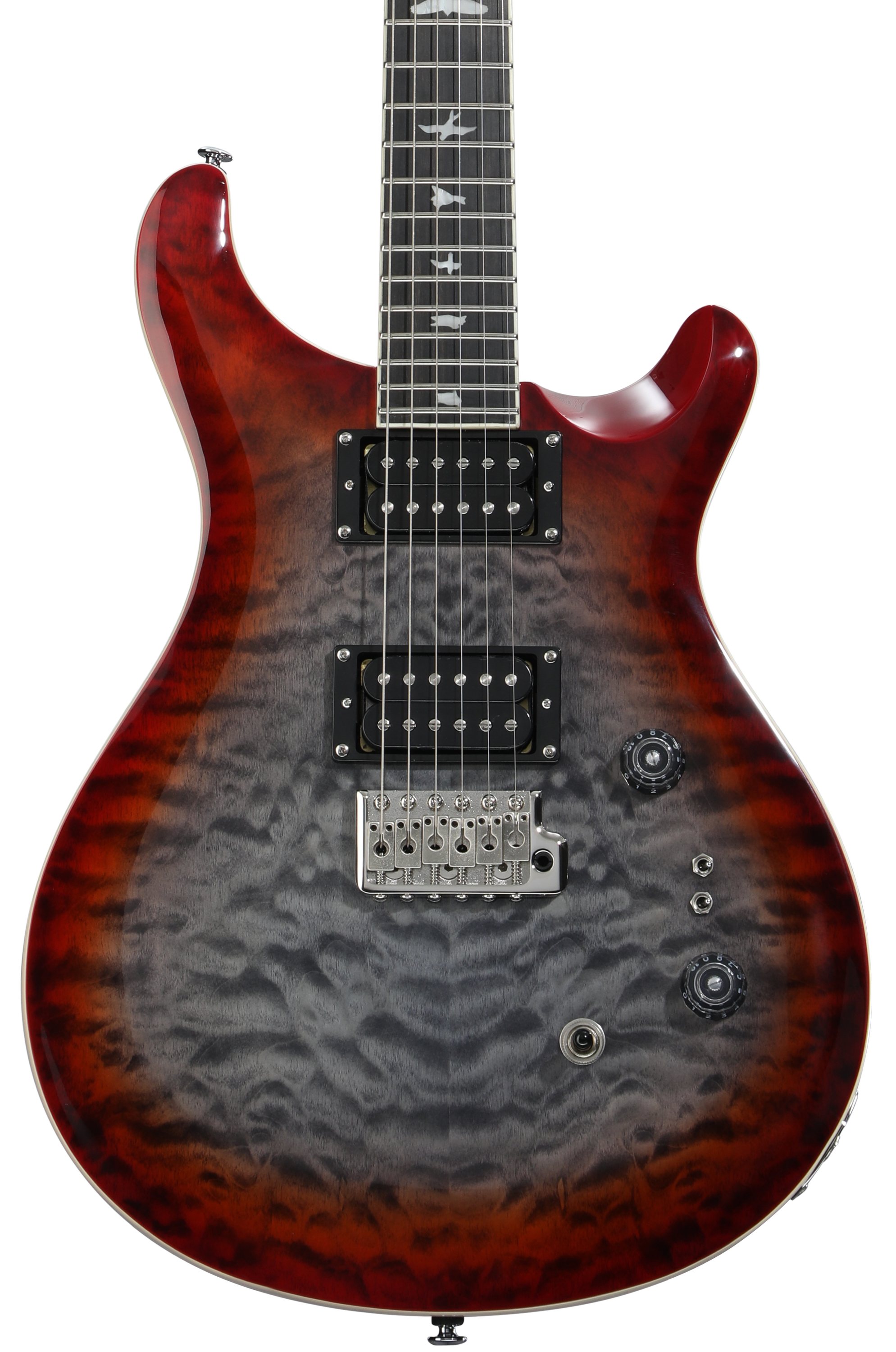 PRS SE Custom 24-08 Quilt Electric Guitar - Charcoal Cherry