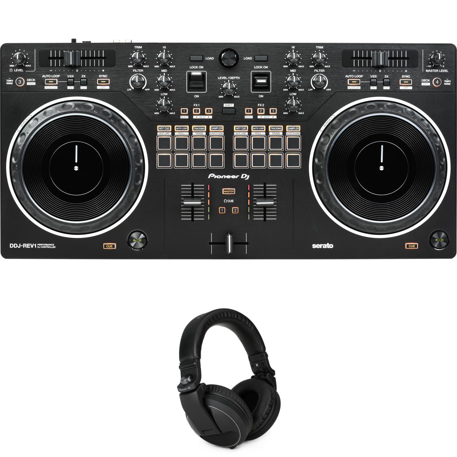 Pioneer DJ DDJ-REV1 2-deck Serato DJ Controller with Headphones