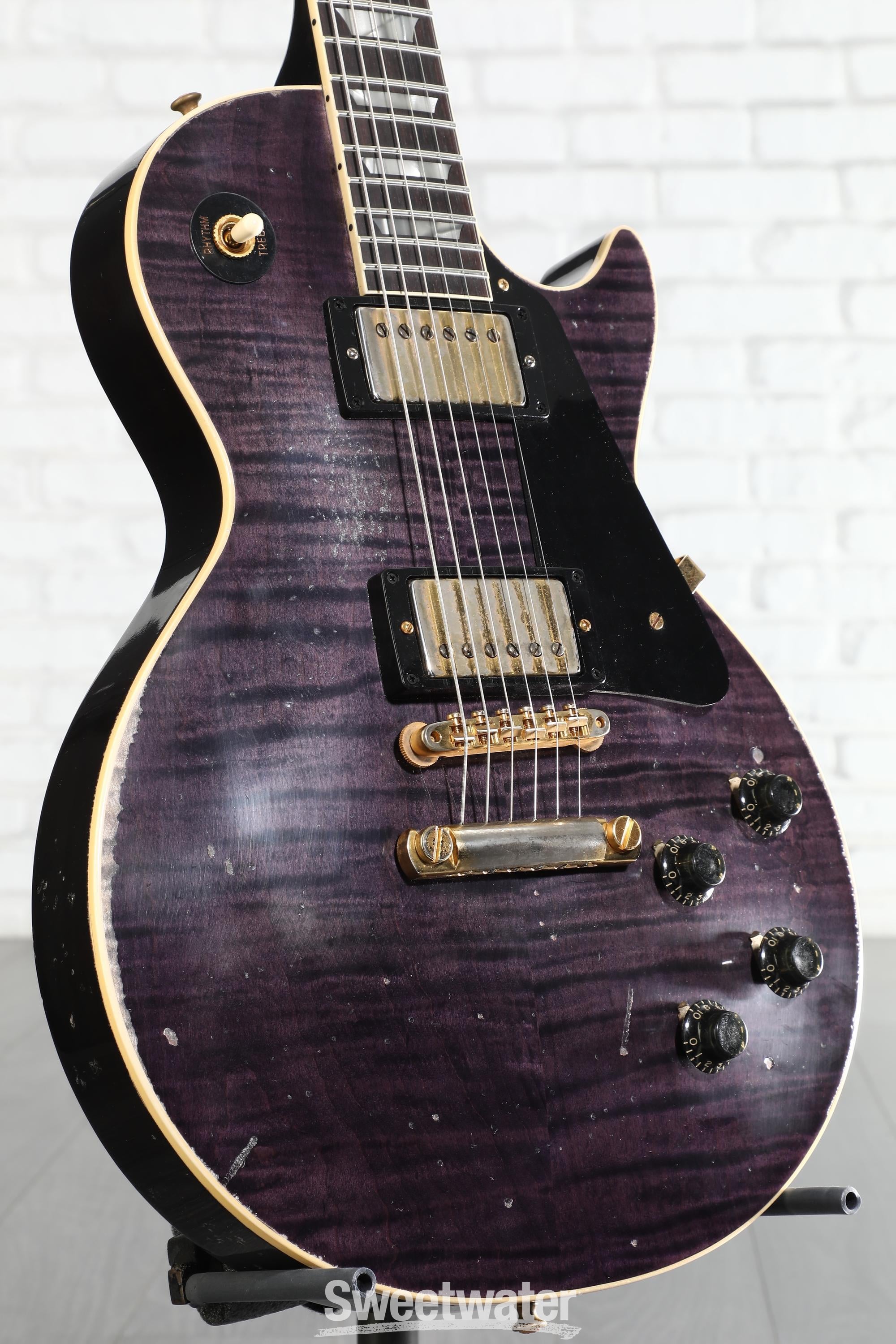 Photo of Gibson Custom 1959 Les Paul Standard Reissue Electric Guitar - Purple Tiger, Heavy Aged