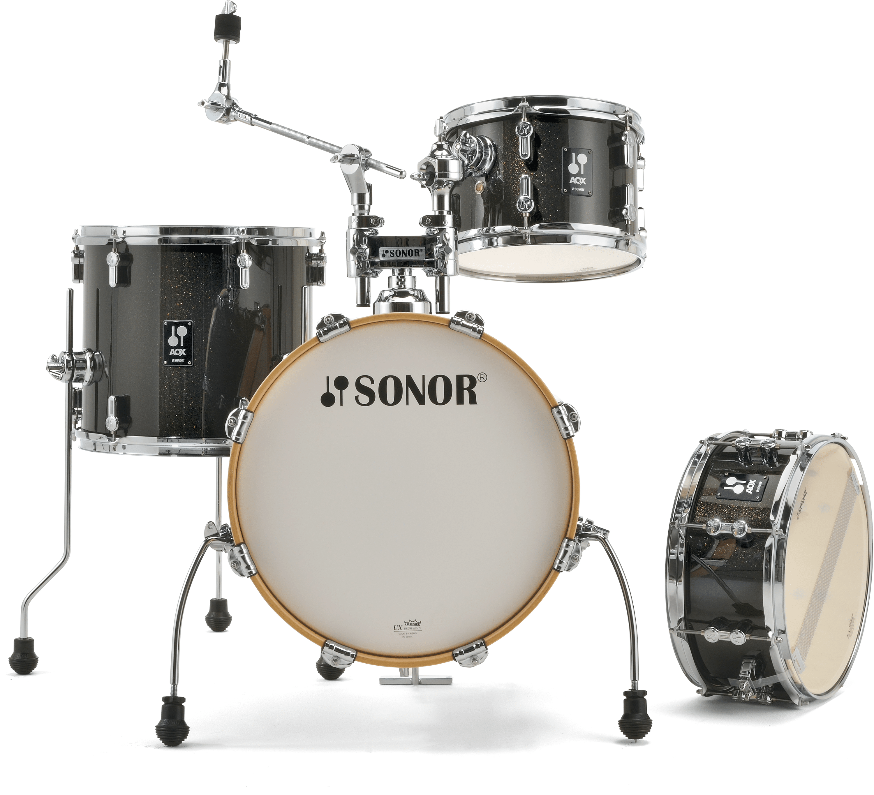 Sonor AQX Jungle 4-piece Shell Pack - Black Midnight Sparkle