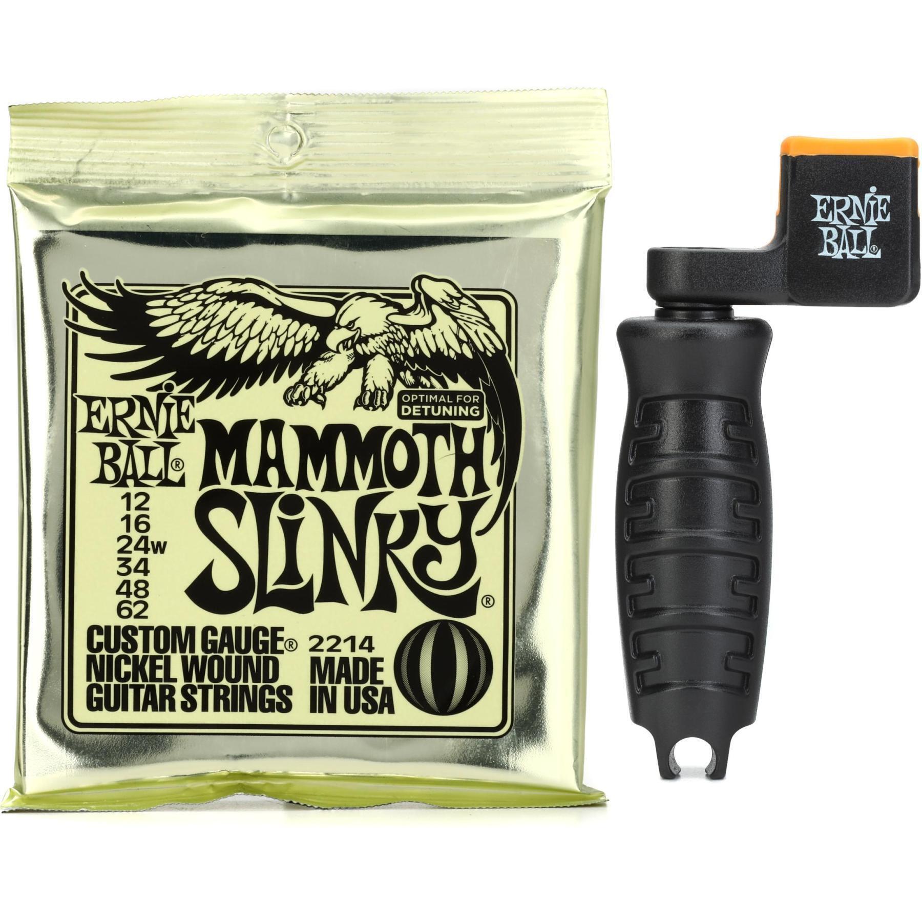 Ernie Ball 2214 Slinky Nickel Wound Electric Guitar Strings with Pegwinder .012 .062 Mammoth Slinky