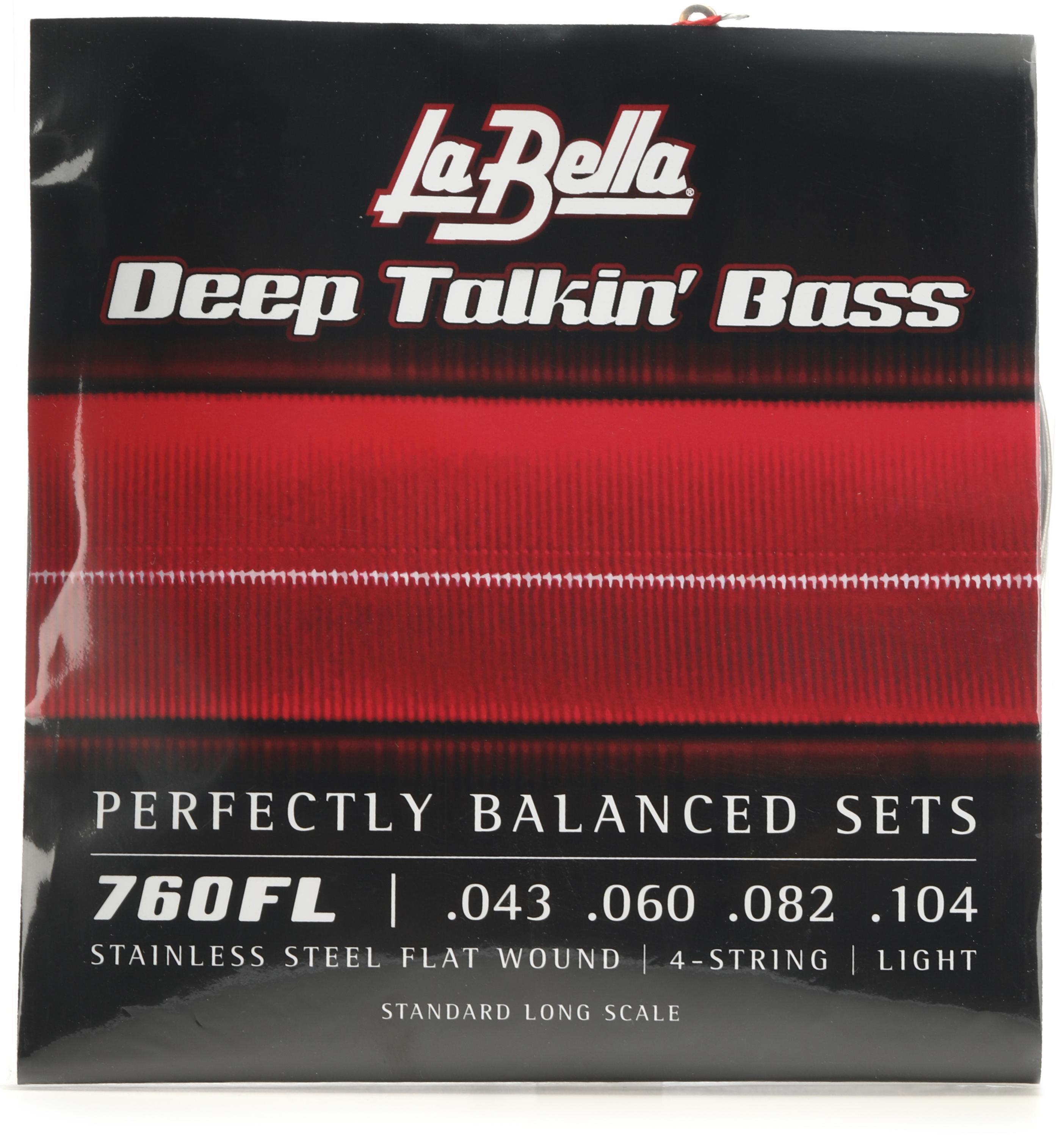 La Bella 760FL Deep Talkin' Bass Flatwound Bass Guitar Strings - .043-.104  Light