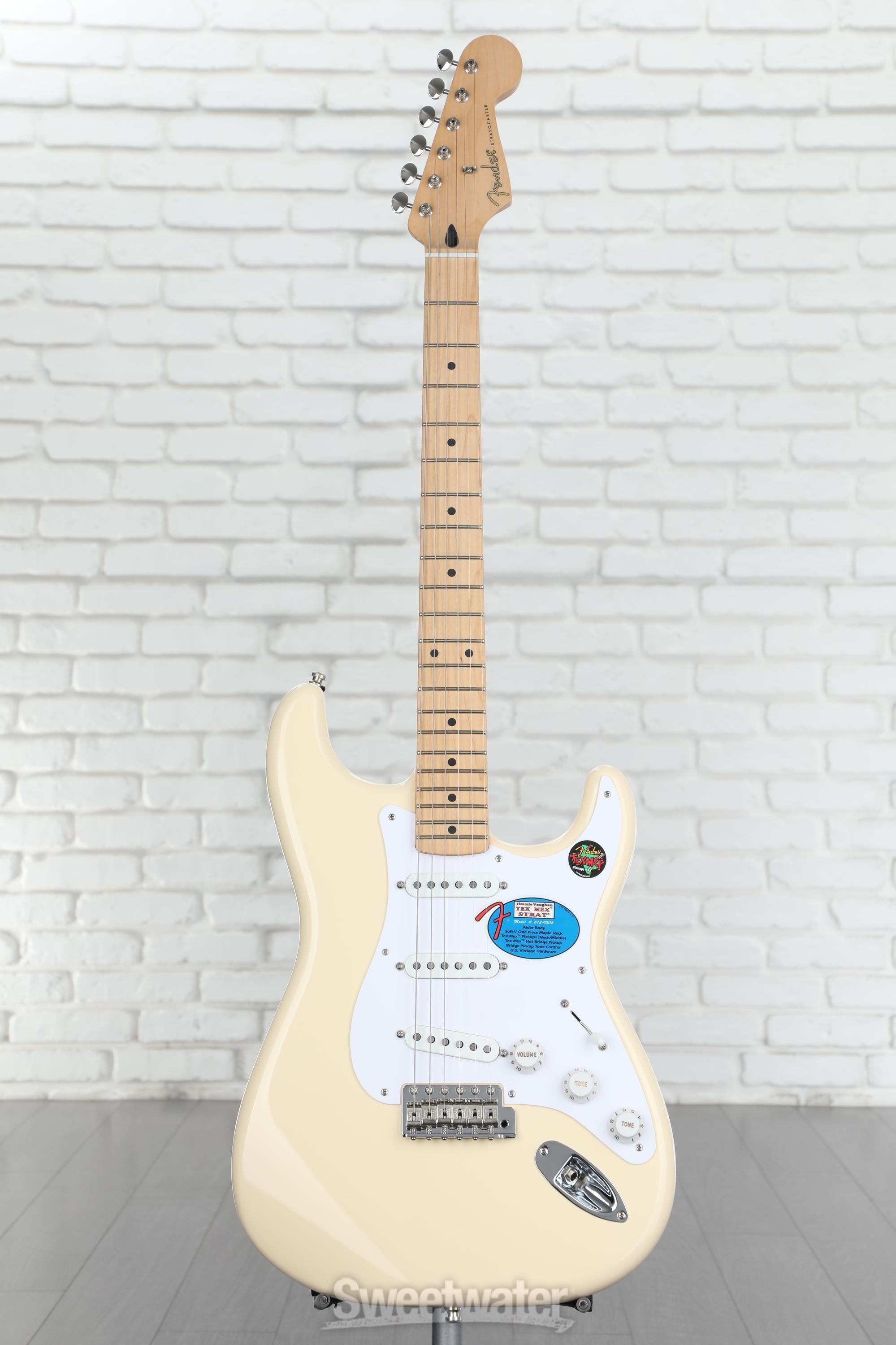 Fender Jimmie Vaughan Tex-Mex Stratocaster - Olympic White with Maple  Fingerboard