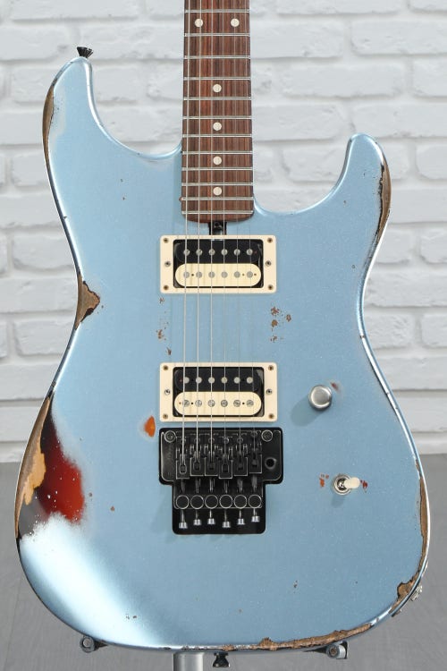 Friedman Cali Aged Electric Guitar - Ice Blue Metallic Over 3-tone Burst
