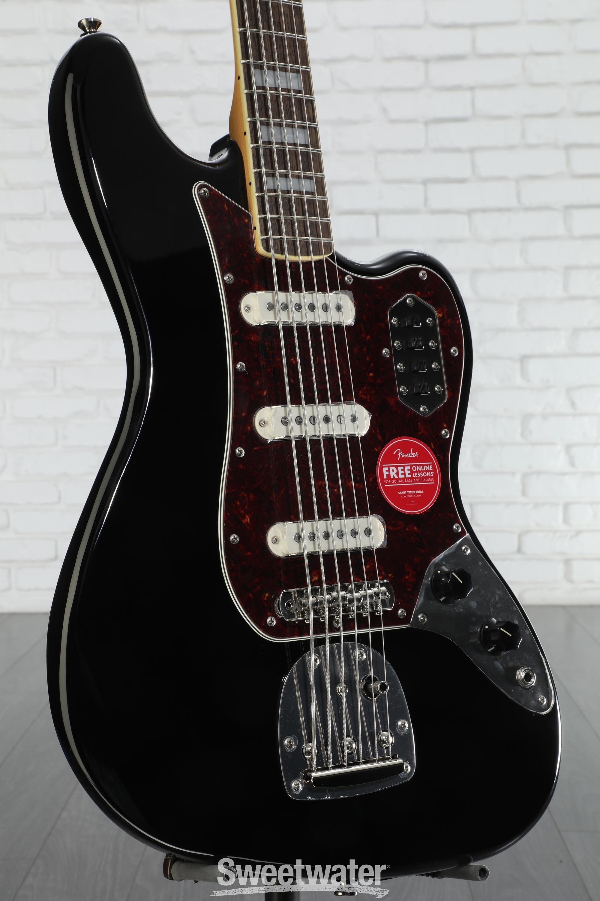 Squier Classic Vibe Bass VI Guitar - Black | Sweetwater
