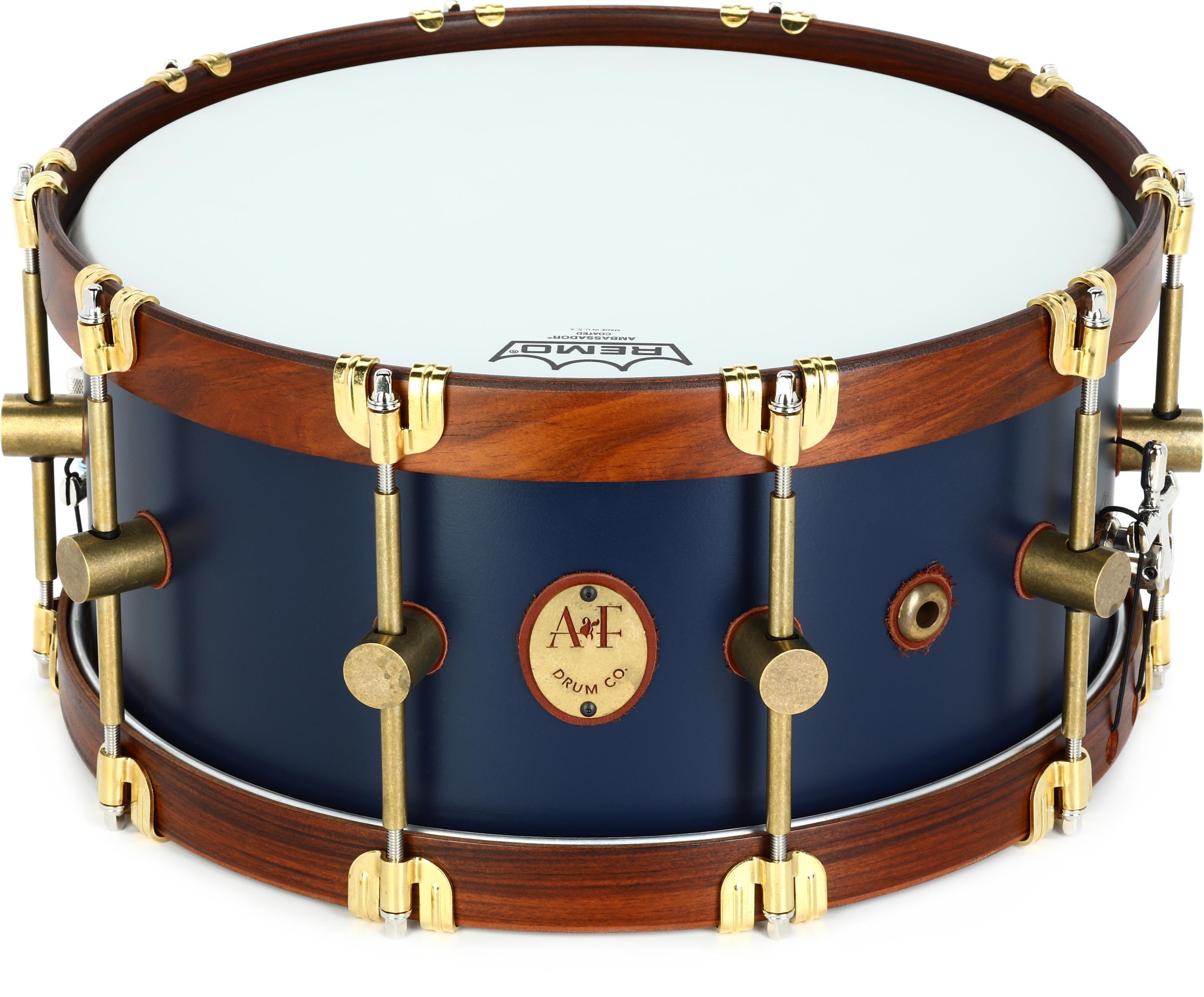 Photo of A&F Drum Company Maple Club Snare Drum - 6.5 x 14-inch - Chandler Blue with Wood Hoops