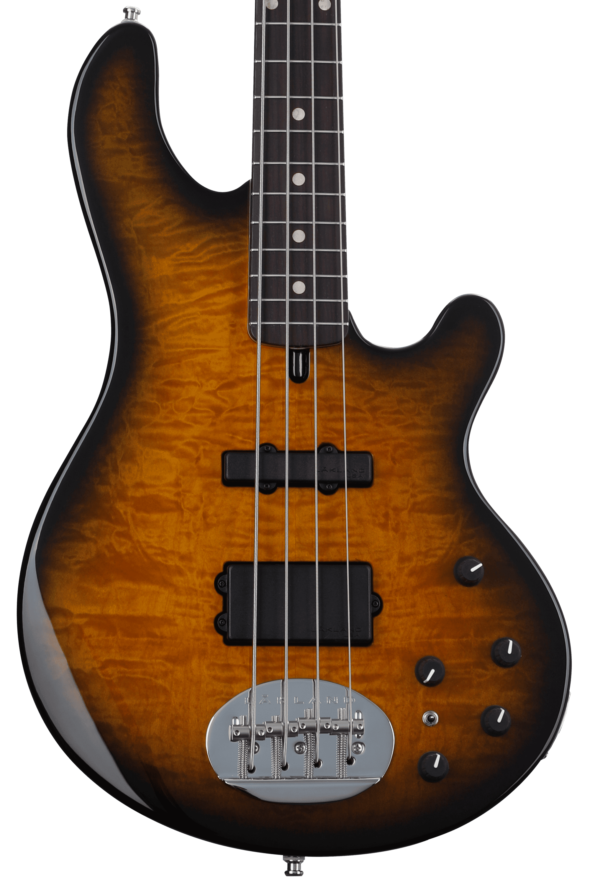 Lakland USA 44-94 Deluxe Quilted Maple Bass Guitar - Tobacco 
