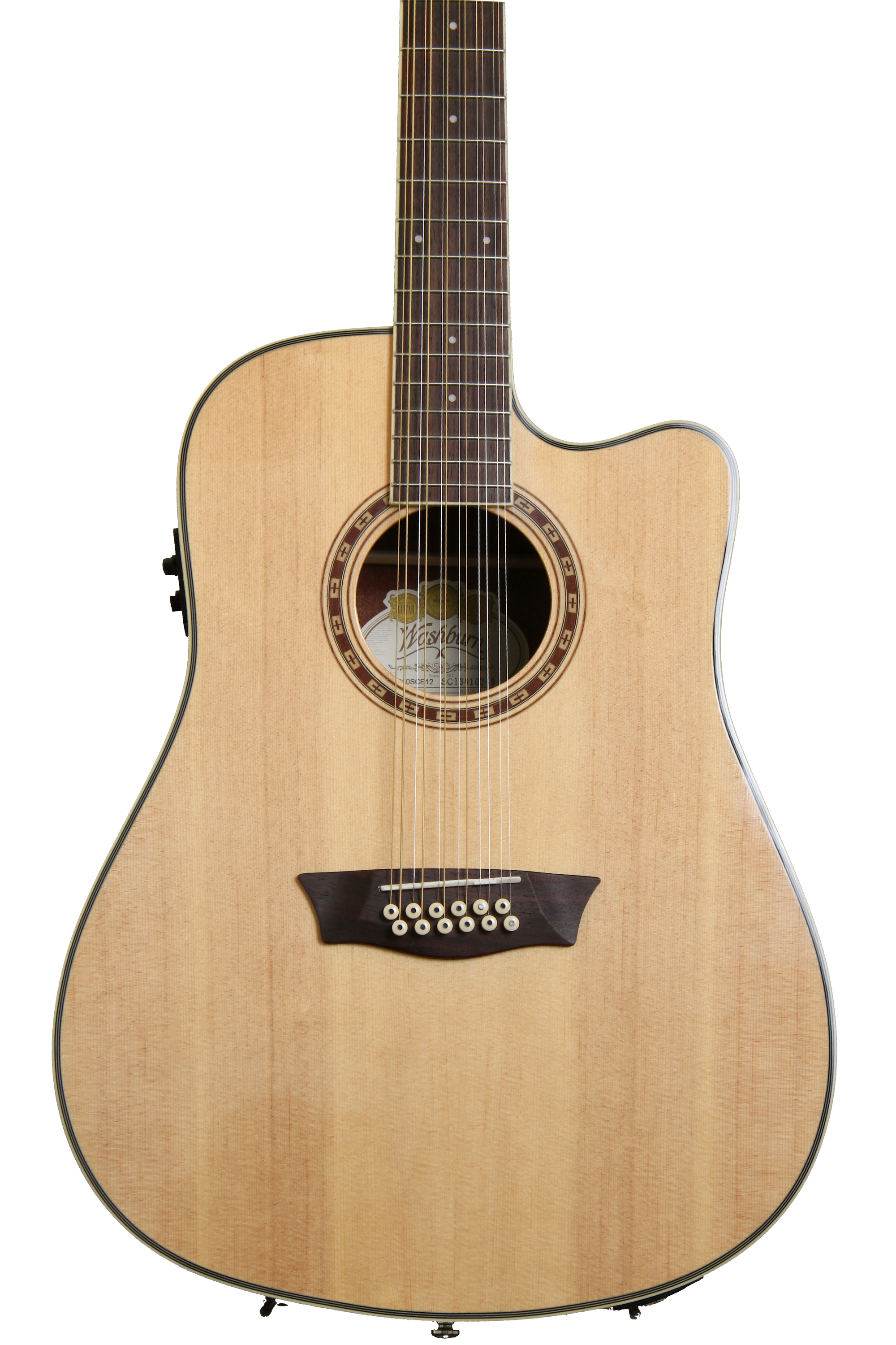 Washburn WD10SCE 12-string Dreadnought Cutaway - Natural | Sweetwater