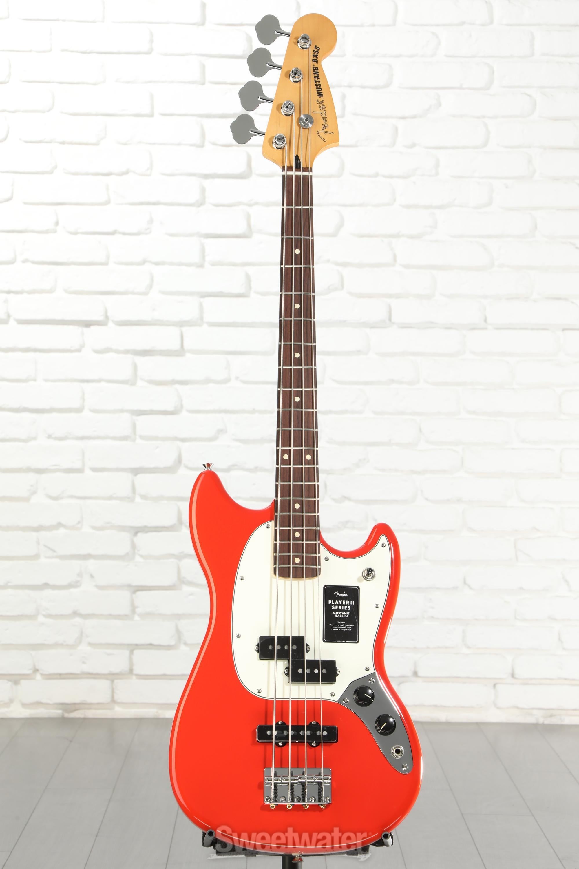 Fender Player II Mustang Bass PJ - Coral Red with Rosewood
