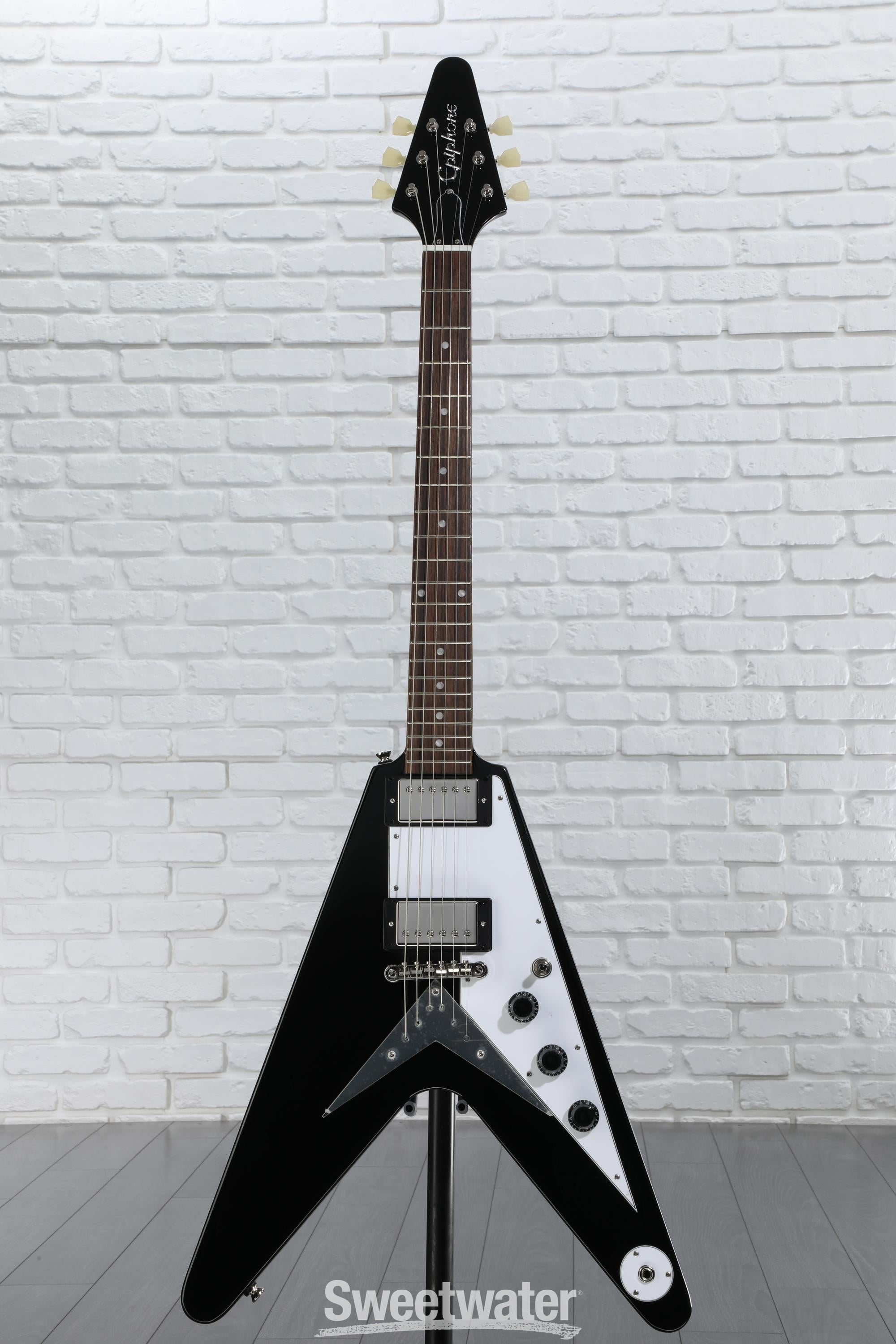 Epiphone Flying V Electric Guitar - Ebony Reviews | Sweetwater