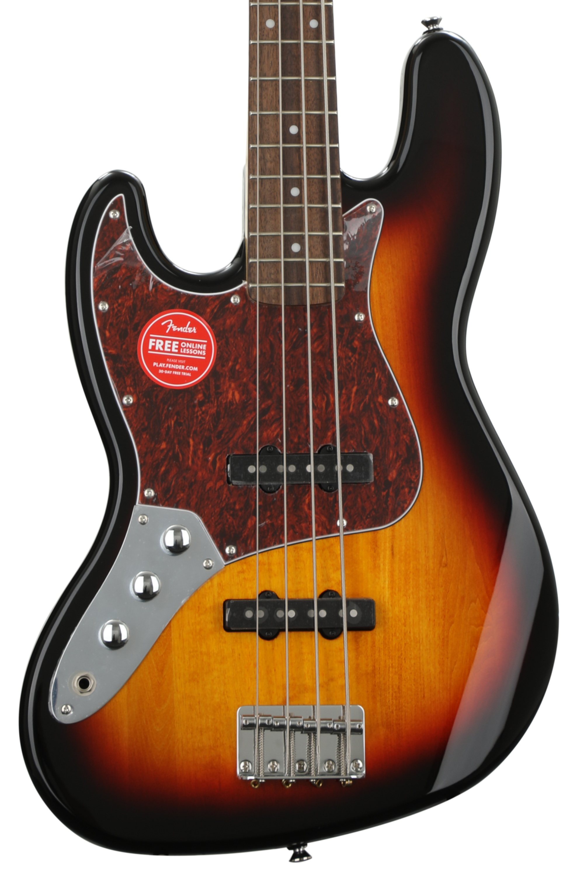 Squier Vintage Modified Jazz Bass, Left-handed - 3-color Sunburst w/ Indian Laurel Fingerboard